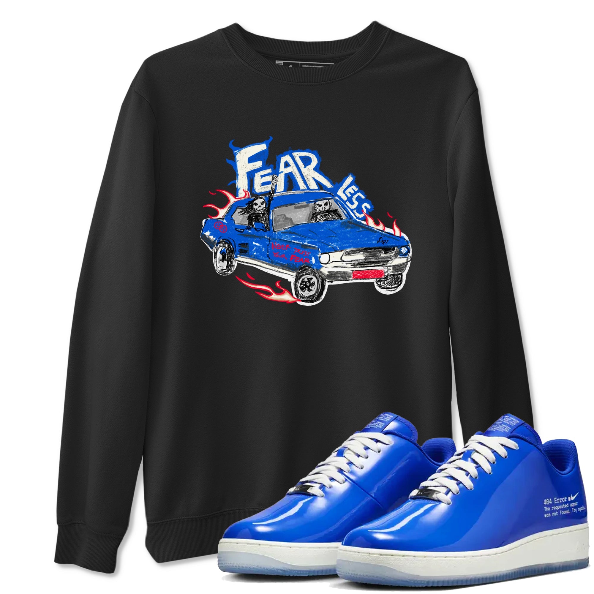 Air Force 1 404 Error shirt to match jordans Fearless Car sneaker tees Air Force 1 404 Error Drip Gear Zone unisex cotton Black 1 crew neck shirt