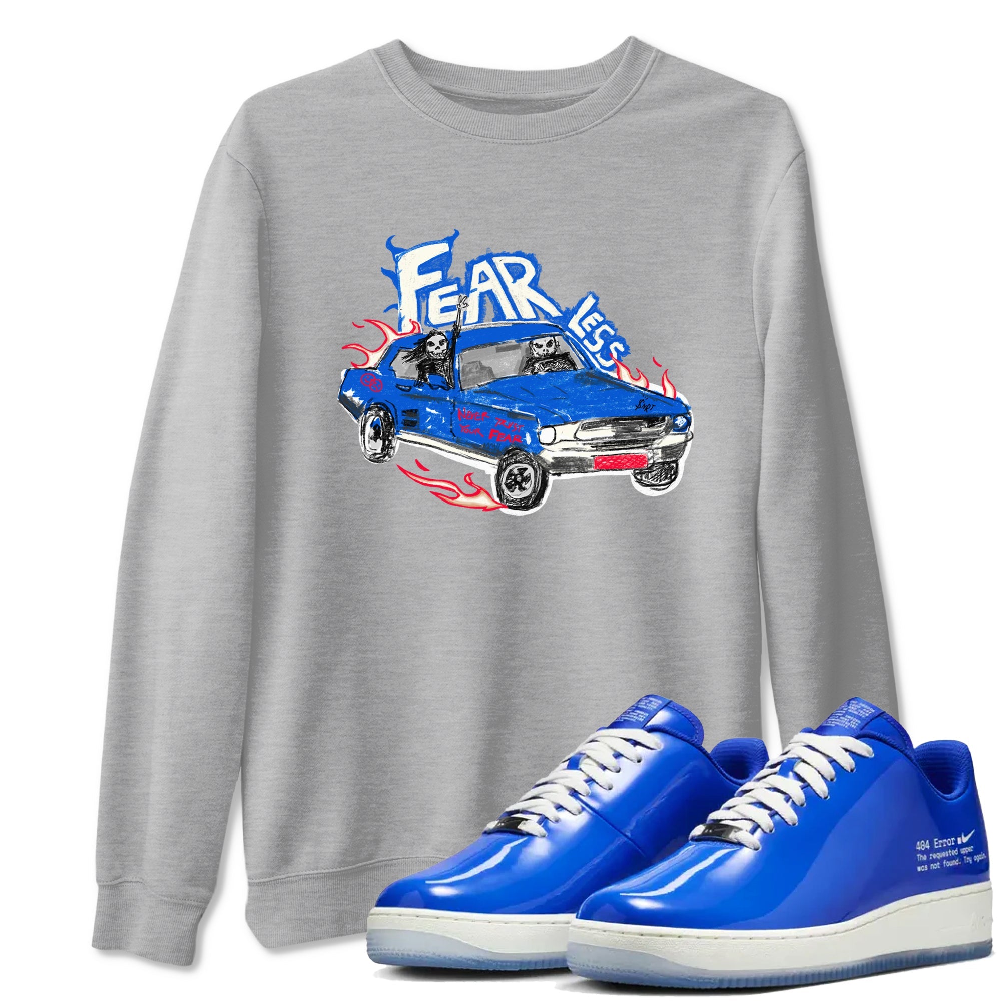Air Force 1 404 Error shirt to match jordans Fearless Car sneaker tees Air Force 1 404 Error Drip Gear Zone unisex cotton Heather Grey 1 crew neck shirt