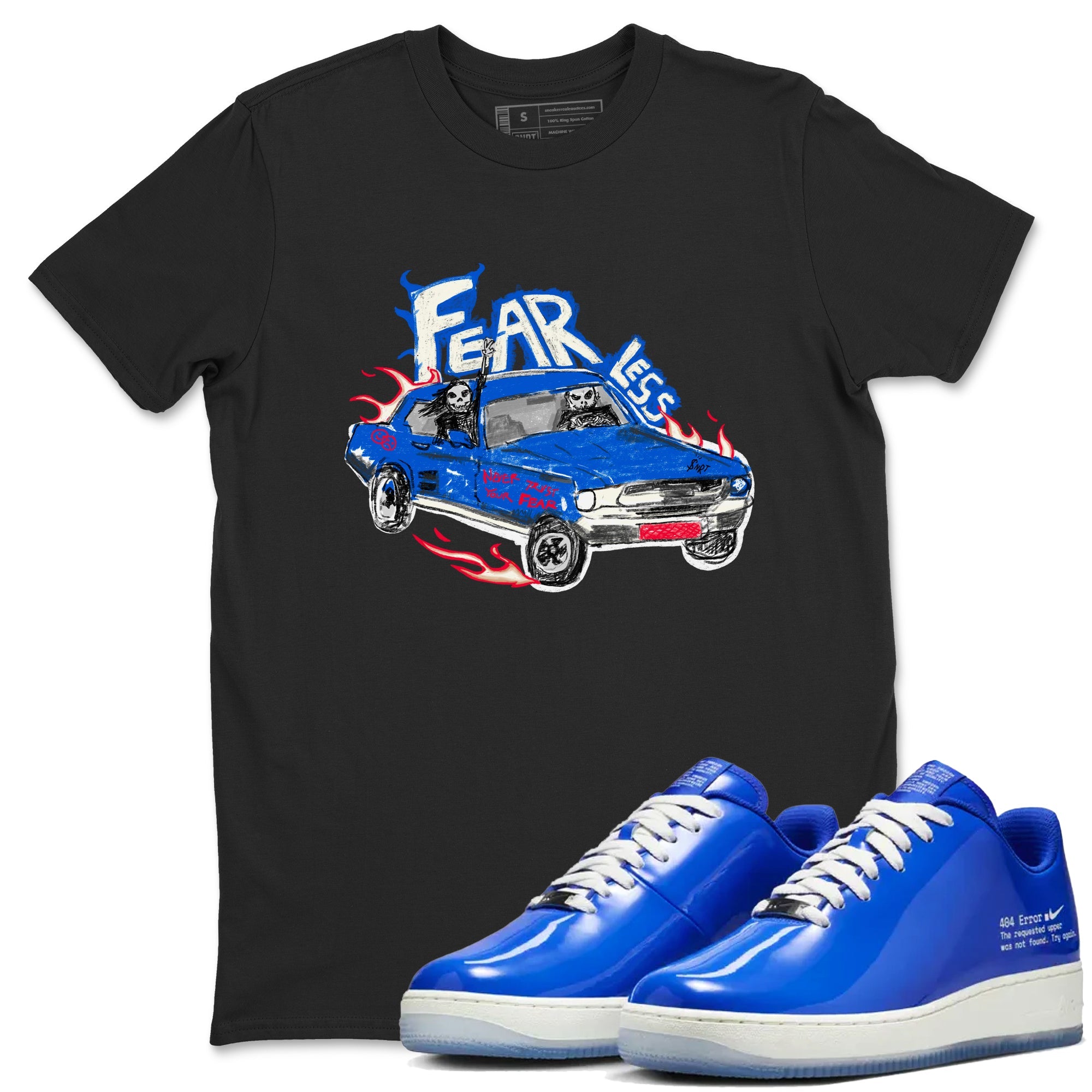 Air Force 1 404 Error shirt to match jordans Fearless Car sneaker tees Air Force 1 404 Error Drip Gear Zone unisex cotton Black 1 crew neck shirt