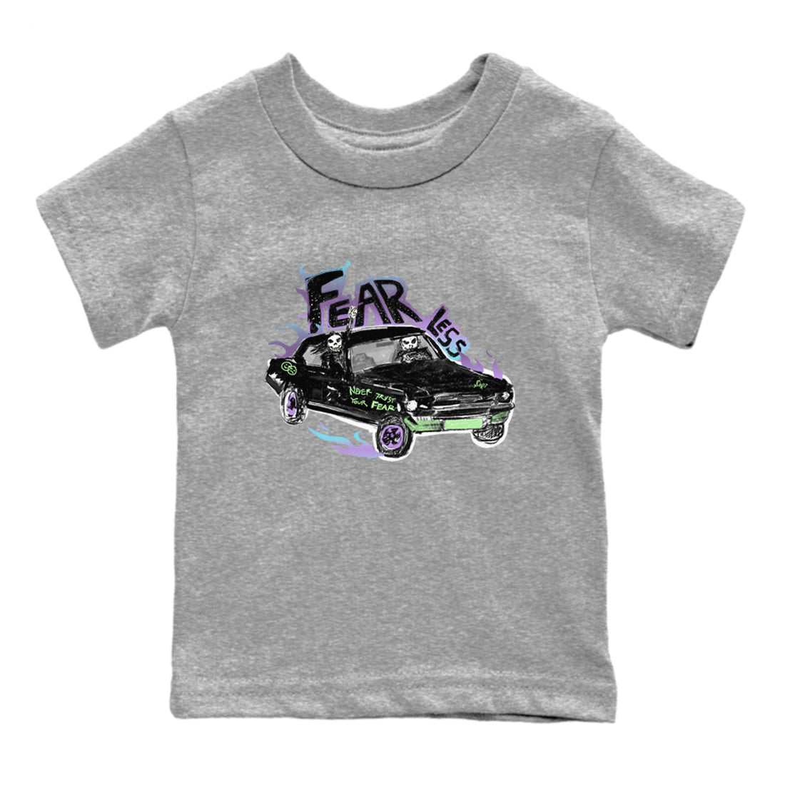 1s Fortune Fly shirts to match jordans Fearless Car sneaker match tees Air Jordan 1 Fortune Fly match shoes to clothes Drip Gear Zone Youth Baby Heather Grey 2 tee