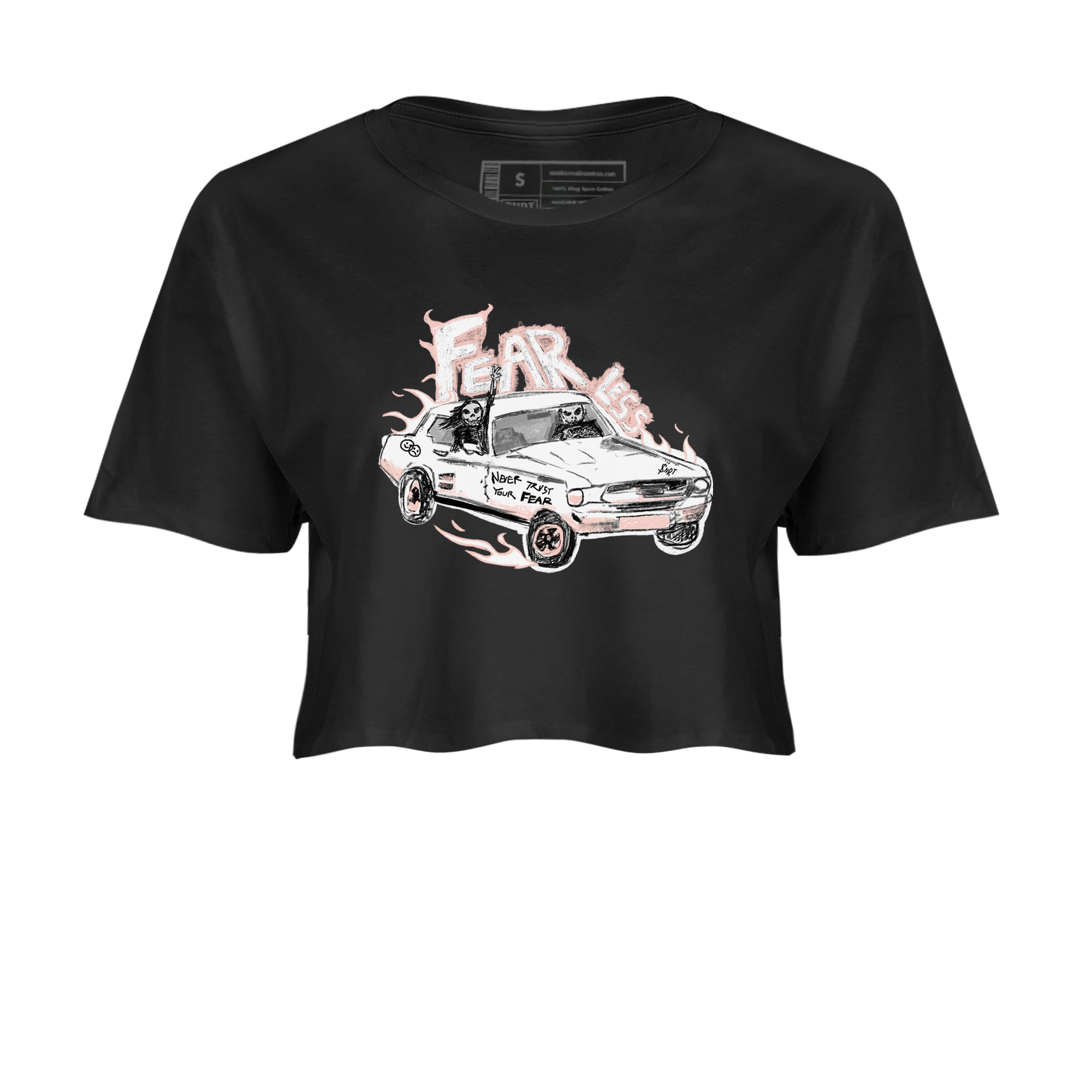 AJ11 Legend Pink shirts to match jordans Fearless Car sneaker match tees Air Jordan 11 Legend Pink Drip Gear Zone streetwear brand Black 2 crop tee