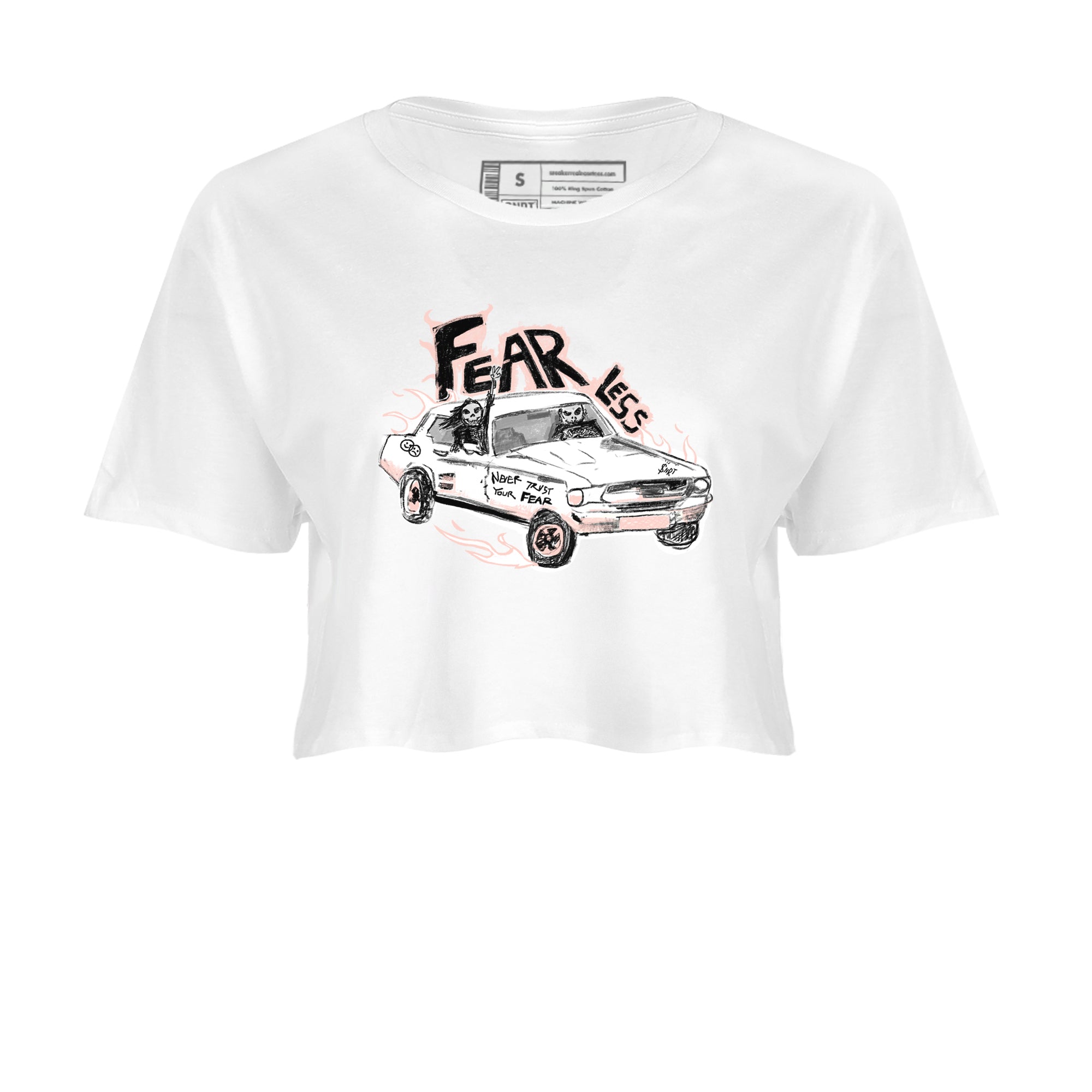 AJ11 Legend Pink shirts to match jordans Fearless Car sneaker match tees Air Jordan 11 Legend Pink Drip Gear Zone streetwear brand White 2 crop tee