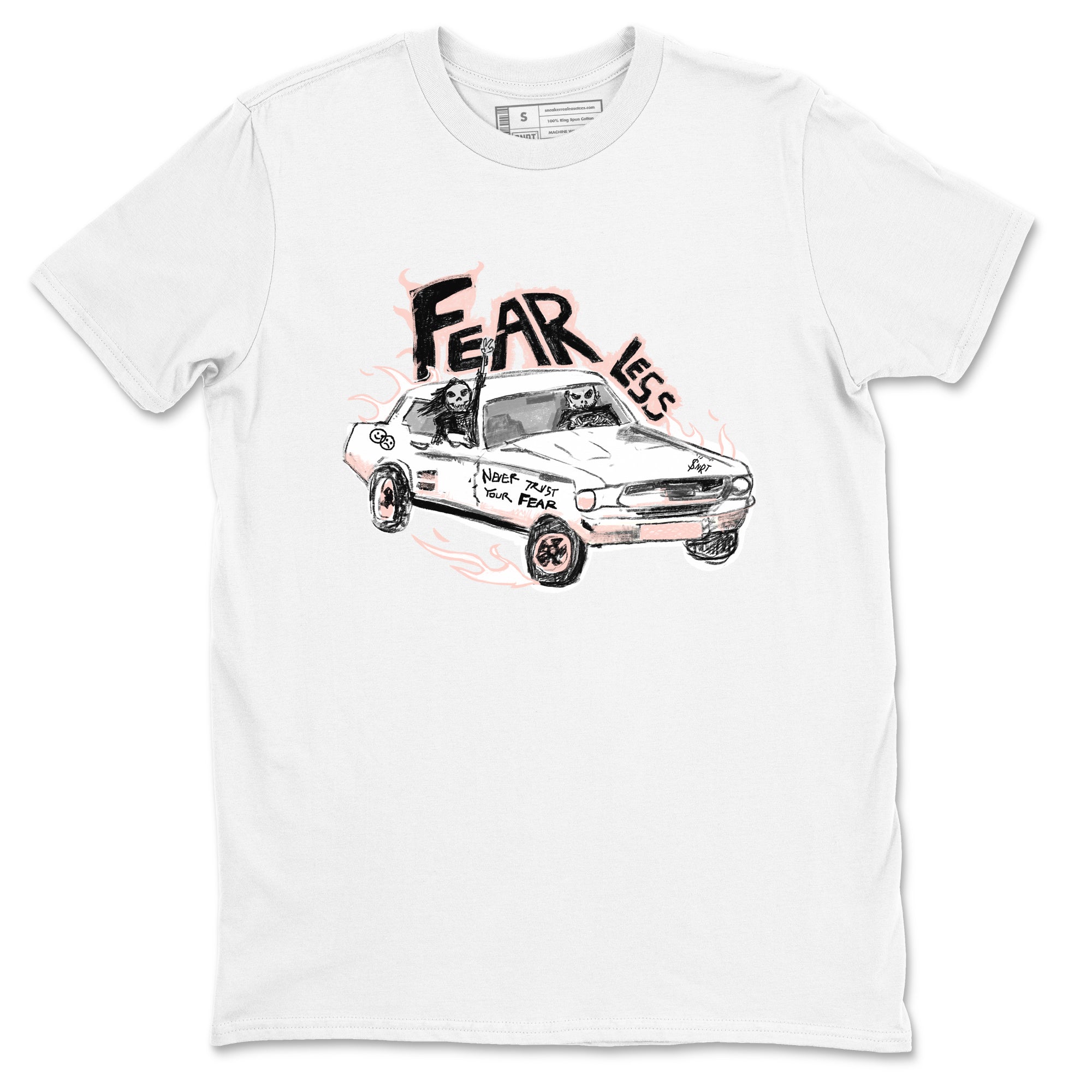 AJ11 Legend Pink shirts to match jordans Fearless Car sneaker match tees Air Jordan 11 Legend Pink Drip Gear Zone streetwear brand White 2 unisex cotton tee