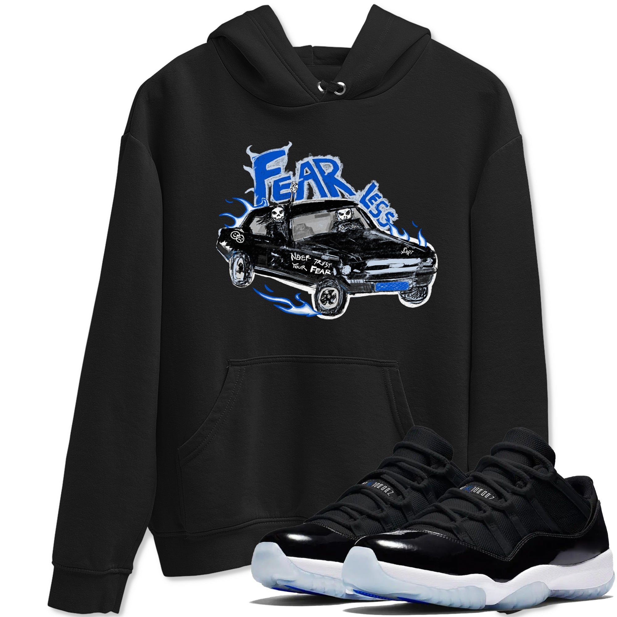 11s Low Space shirt to match jordans Fearless Car sneaker tees Air Jordan 11 Low Space Drip Gear Zone unisex cotton Black 1 crew neck shirt