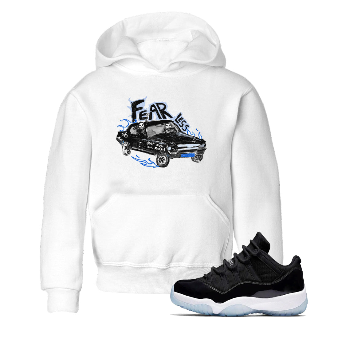 11s Low Space shirt to match jordans Fearless Car sneaker tees Air Jordan 11 Low Space Drip Gear Zone baby toddler White 1 cotton Shirt
