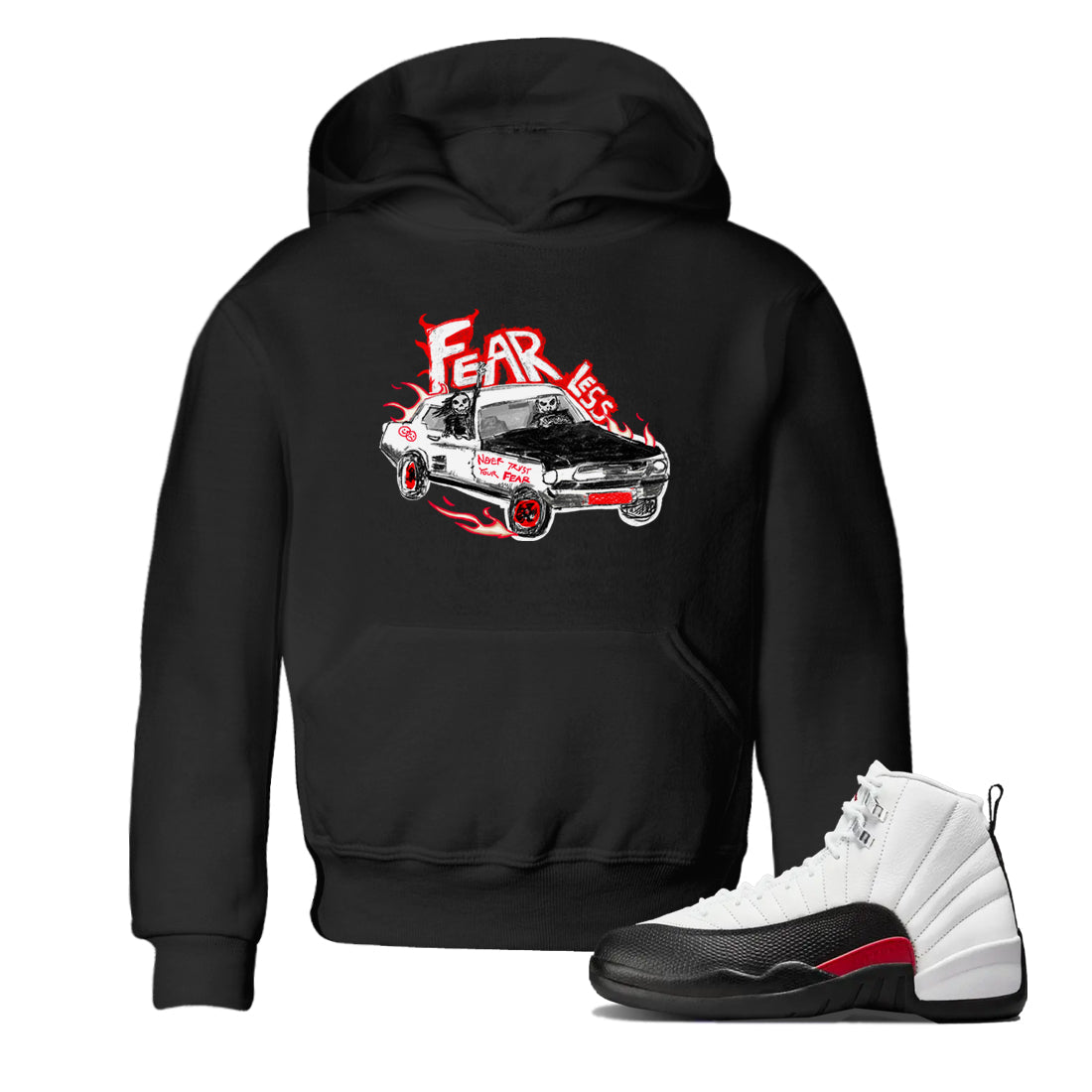Air Jordan 12 Red Taxi shirts to match jordans Fearless Car sneaker match tees 12s Red Taxi Drip Gear Zone baby toddler Black 1 cotton Shirt
