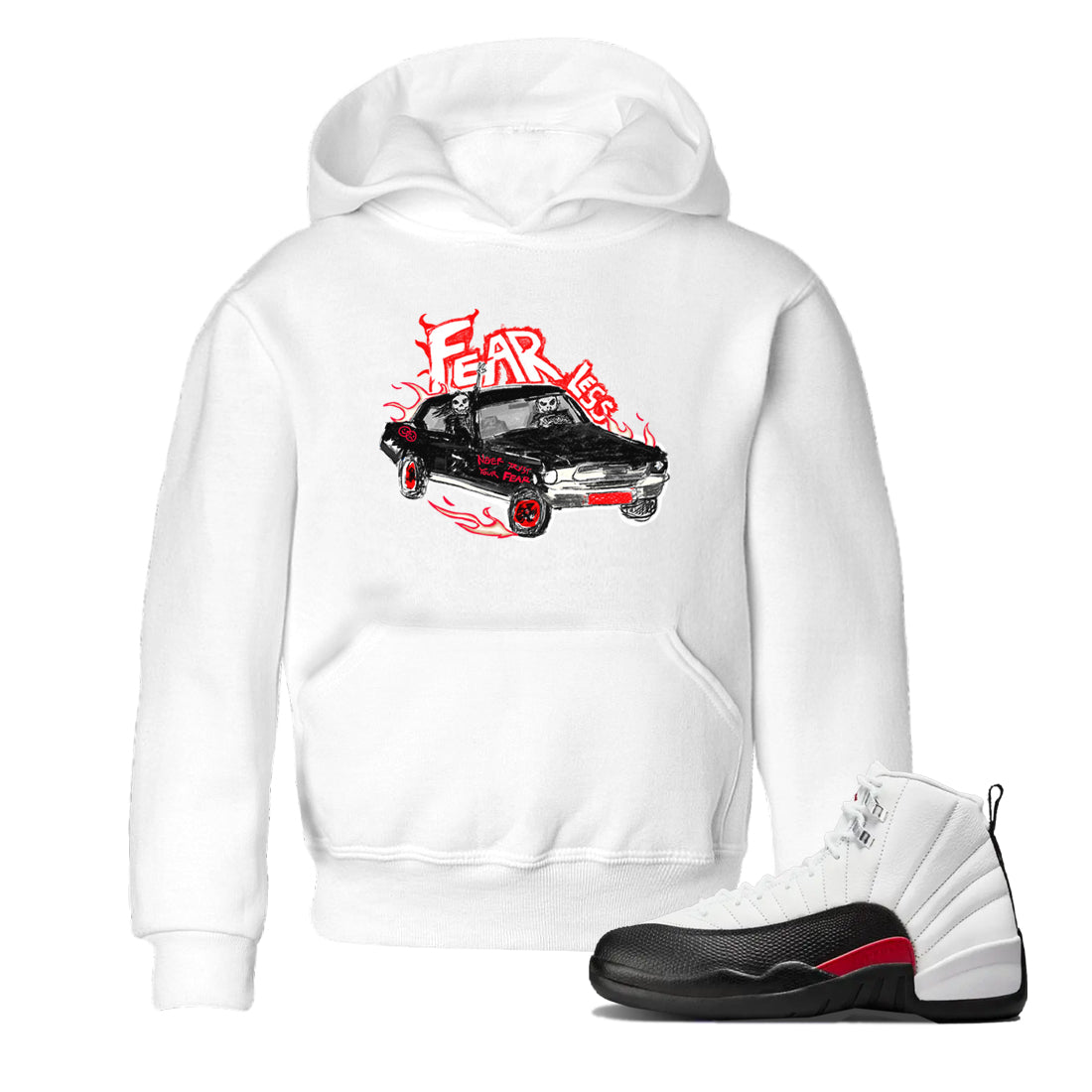 Air Jordan 12 Red Taxi shirts to match jordans Fearless Car sneaker match tees 12s Red Taxi Drip Gear Zone baby toddler White 1 cotton Shirt