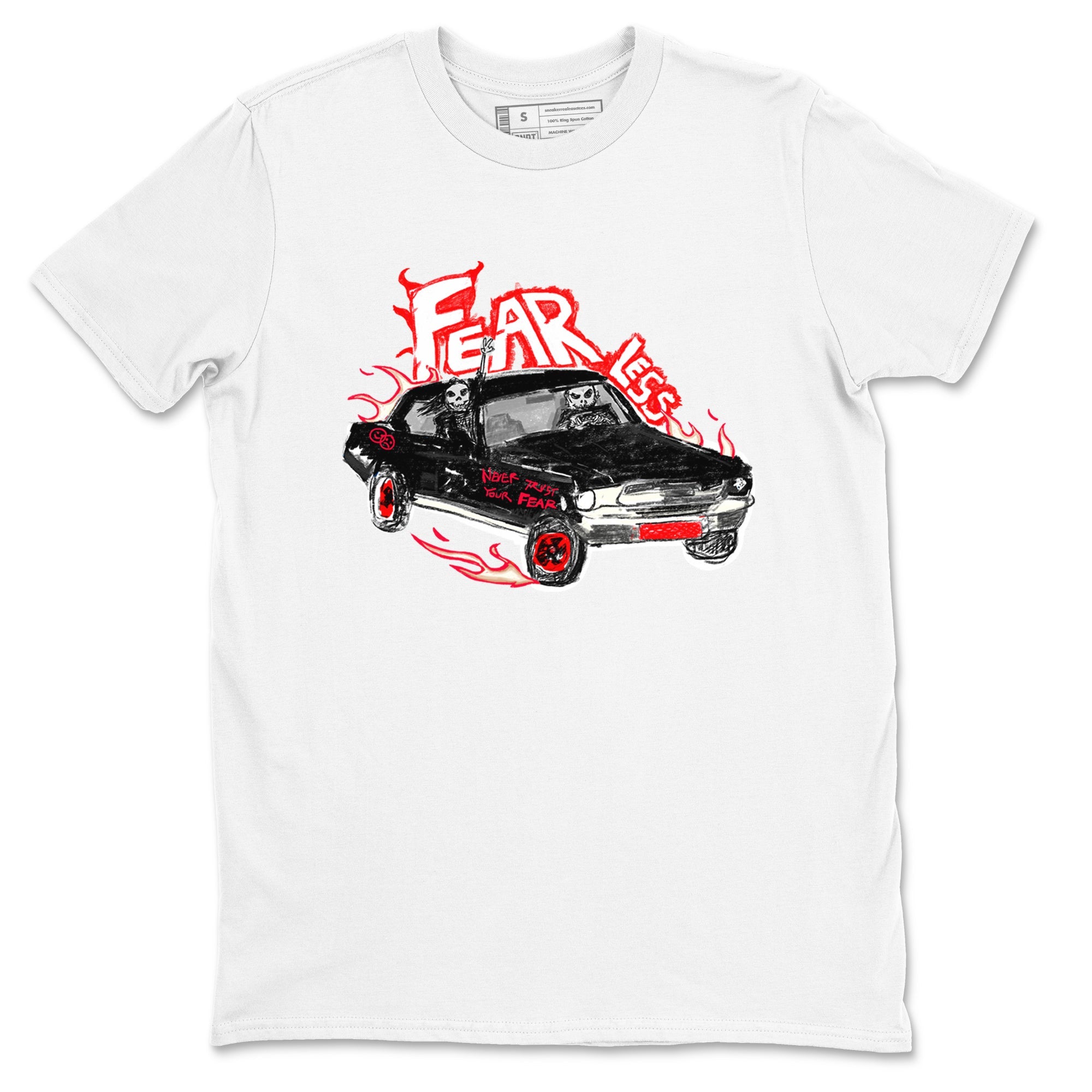Air Jordan 12 Red Taxi shirts to match jordans Fearless Car sneaker match tees 12s Red Taxi Drip Gear Zone unisex cotton White 2 crew neck shirt