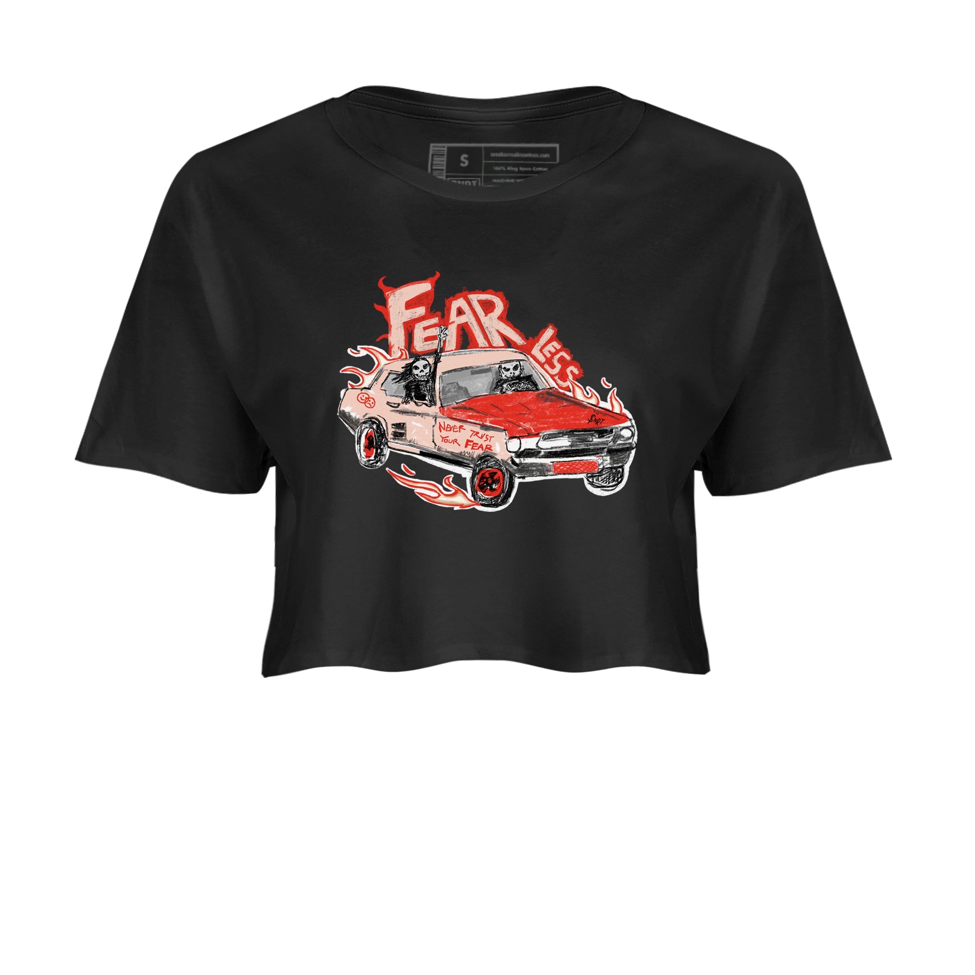 13s Dune Red shirts to match jordans Fearless Car sneaker match tees Air Jordan 13 Dune Red Drip Gear Zone streetwear brand Black 2 crop tee