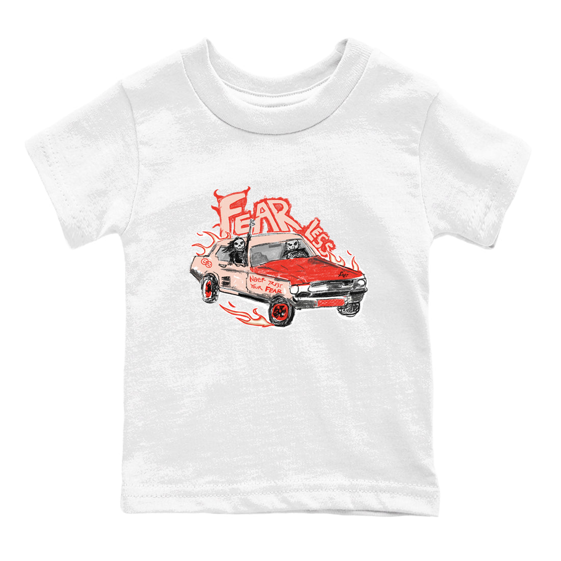 13s Dune Red shirts to match jordans Fearless Car sneaker match tees Air Jordan 13 Dune Red Drip Gear Zone streetwear brand Baby and Youth White 2 cotton tee