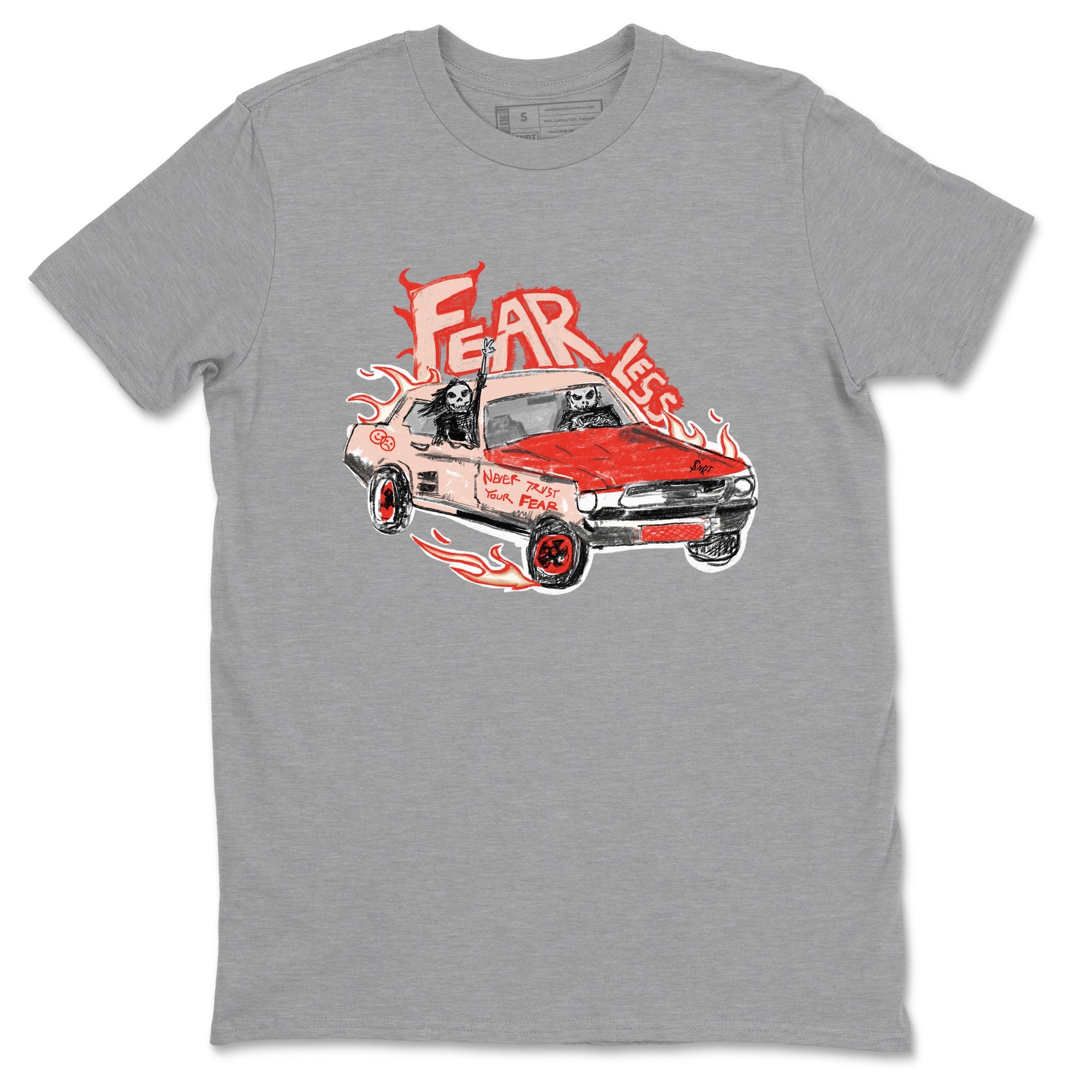 13s Dune Red shirts to match jordans Fearless Car sneaker match tees Air Jordan 13 Dune Red Drip Gear Zone streetwear brand Heather Grey 2 unisex cotton tee