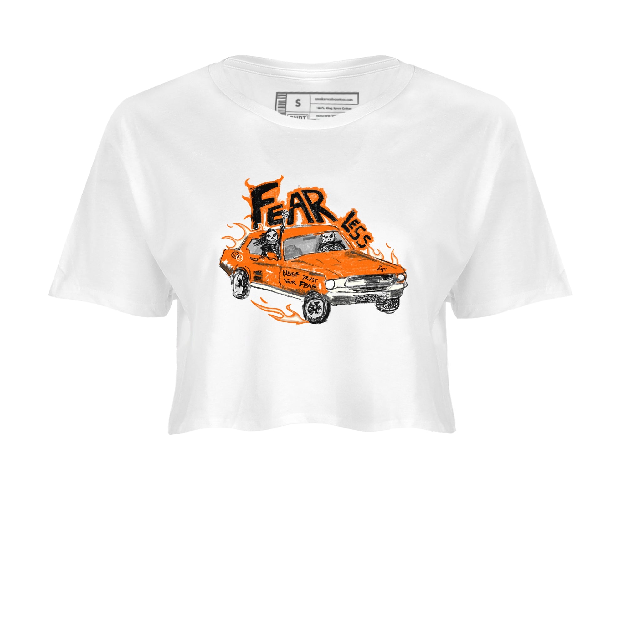 3s Georgia Peach shirt to match jordans Fearless Car sneaker tees Air Jordan 3 Georgia Peach Drip Gear Zone White 2 crop length shirt
