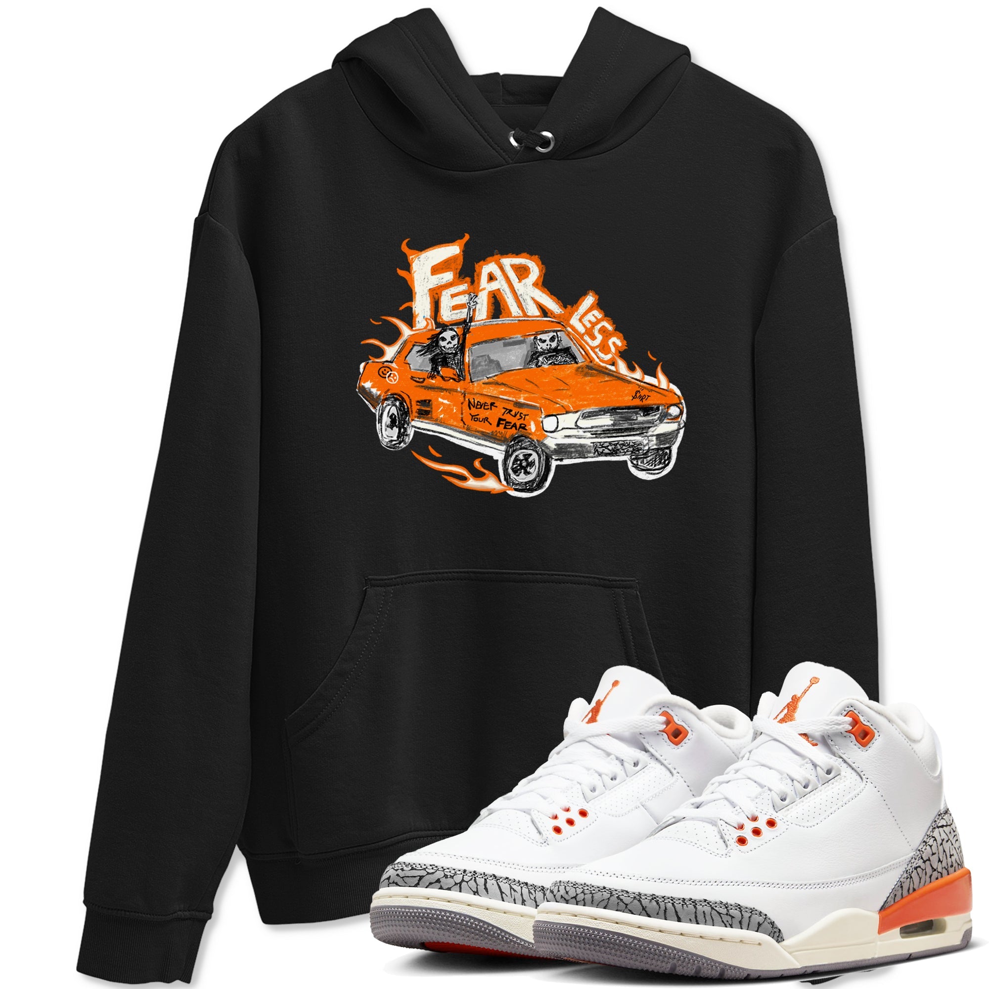 3s Georgia Peach shirt to match jordans Fearless Car sneaker tees Air Jordan 3 Georgia Peach Drip Gear Zone unisex cotton Black 1 crew neck shirt