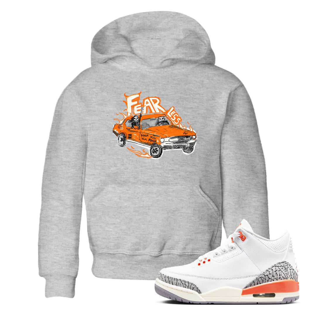 3s Georgia Peach shirt to match jordans Fearless Car sneaker tees Air Jordan 3 Georgia Peach Drip Gear Zone baby toddler Heather Grey 1 cotton Shirt