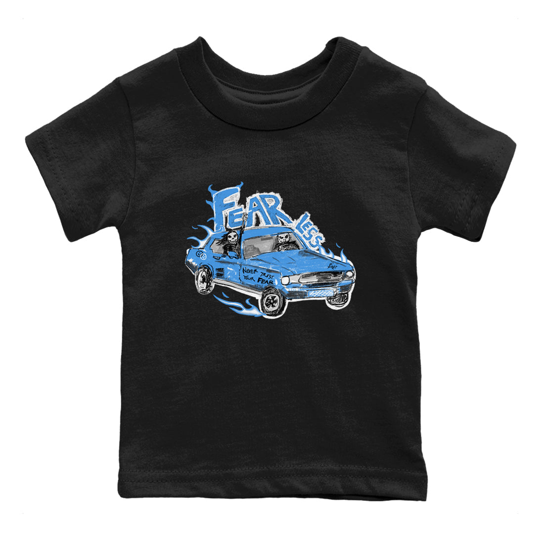 4s Military Blue shirt to match jordans Fearless Car sneaker tees Air Jordan 4 Military Blue Drip Gear Zone baby toddler Black 2 cotton Shirt