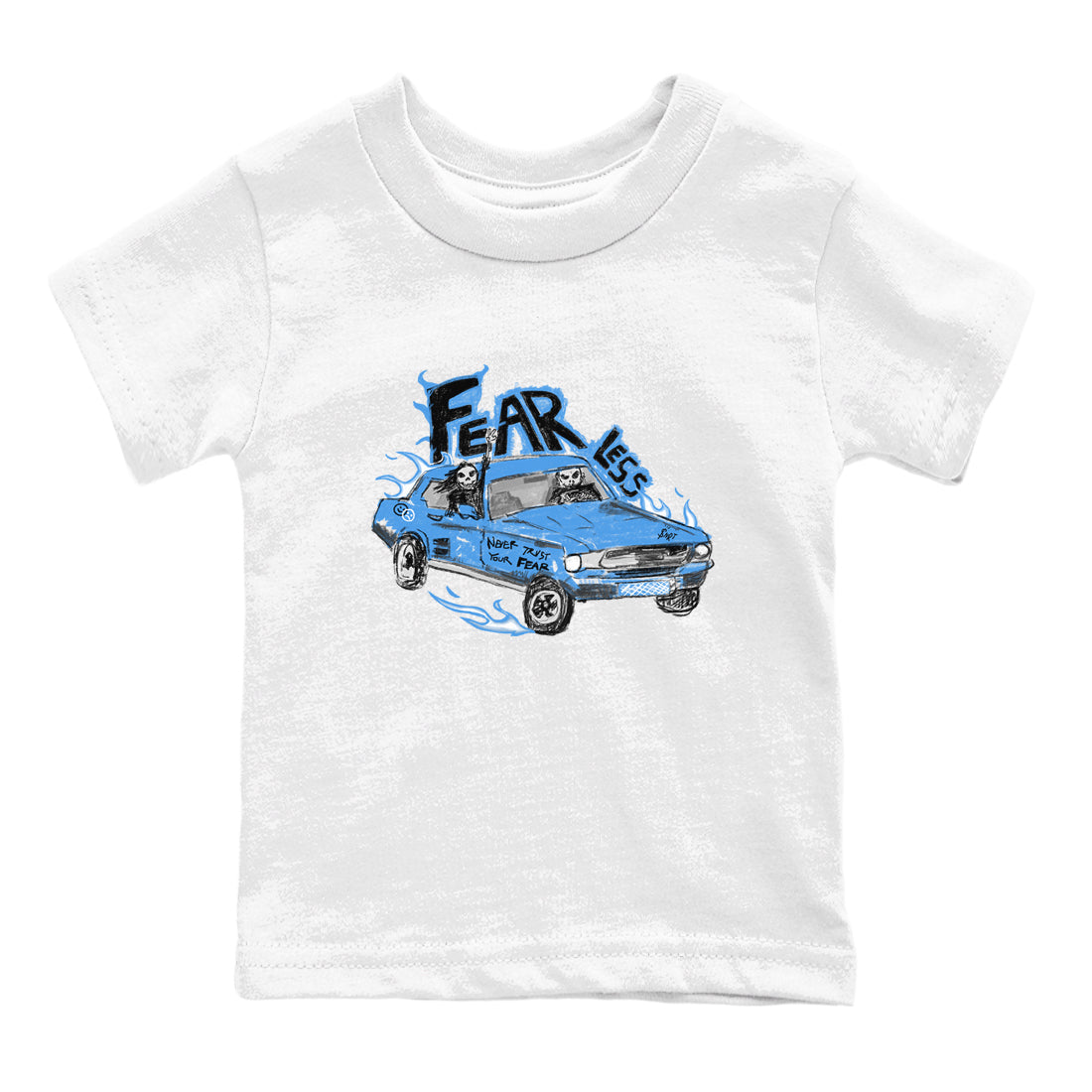 4s Military Blue shirt to match jordans Fearless Car sneaker tees Air Jordan 4 Military Blue Drip Gear Zone baby toddler White 2 cotton Shirt