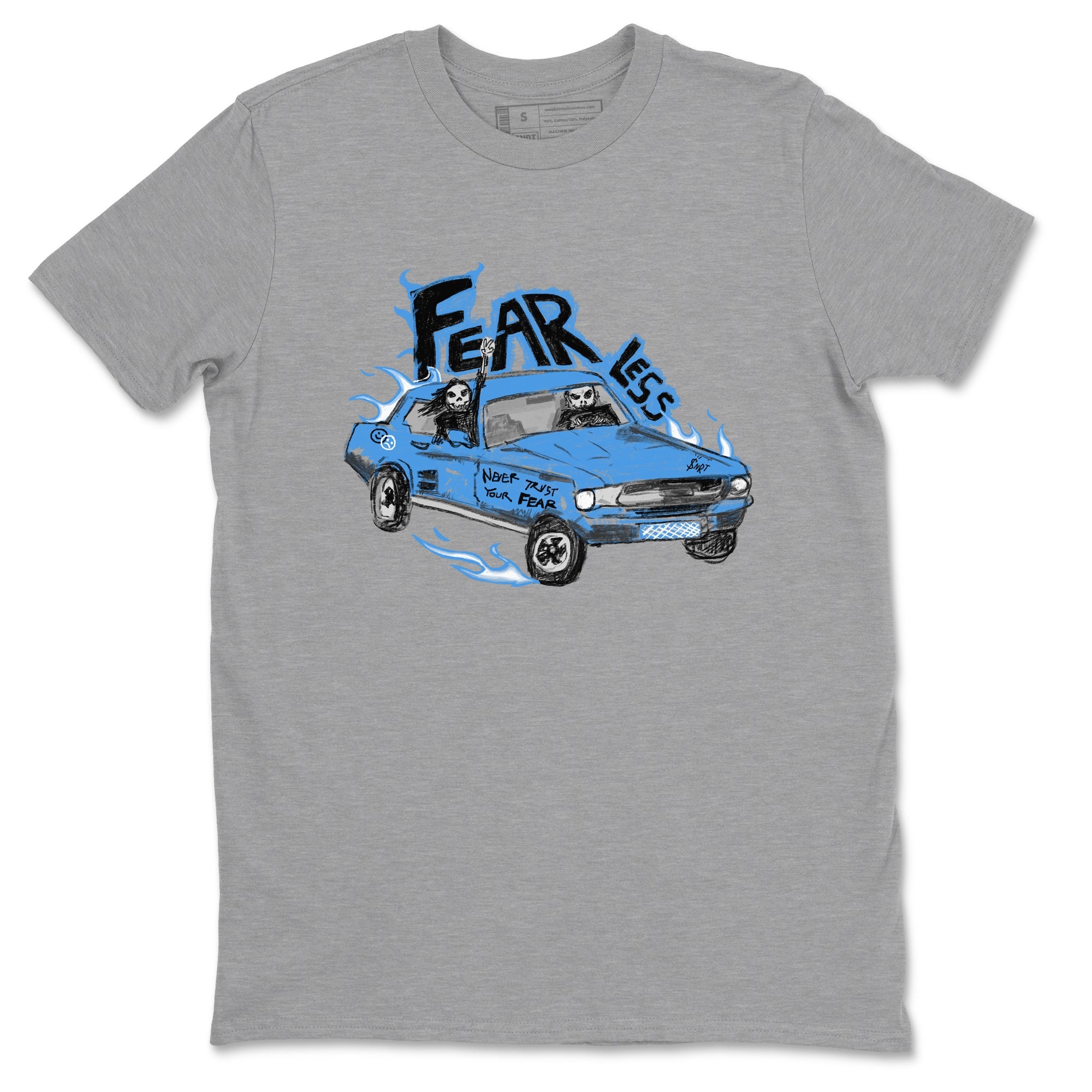 4s Military Blue shirt to match jordans Fearless Car sneaker tees Air Jordan 4 Military Blue Drip Gear Zone unisex cotton Heather Grey 2 crew neck shirt
