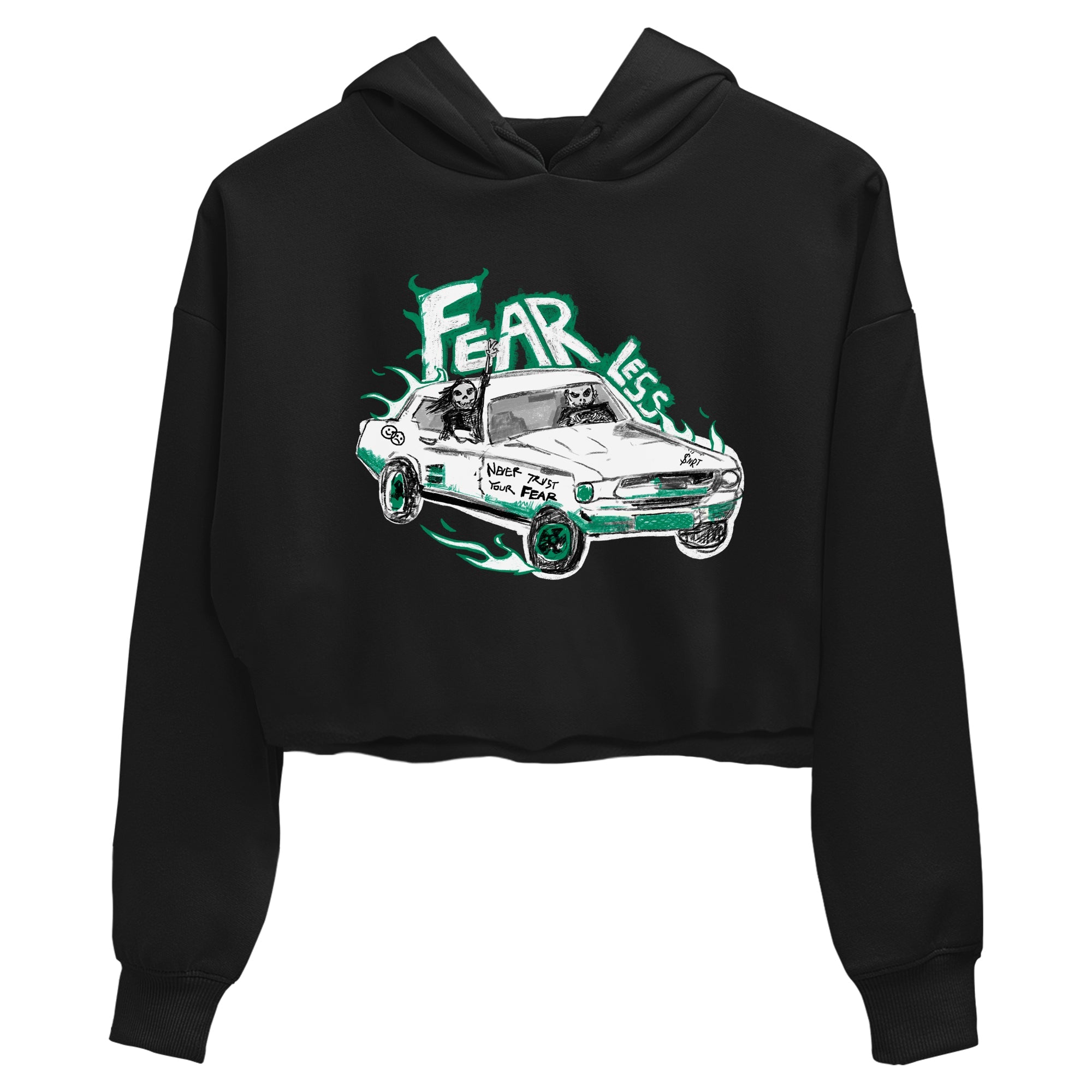 4s Oxidized Green shirts to match jordans Fearless Car sneaker match tees Air Jordan 4 Oxidized Green Drip Gear Zone streetwear brand Black 2 crop tee