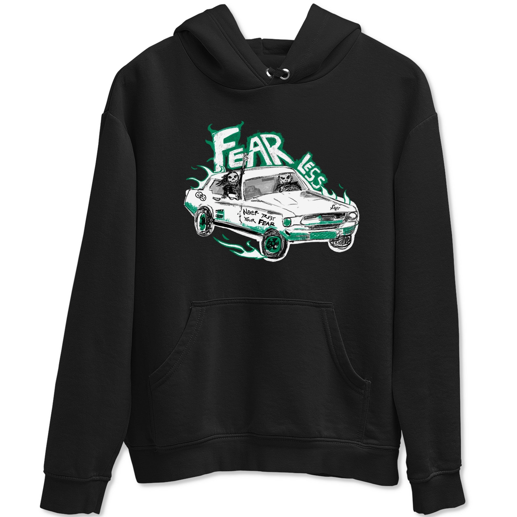 4s Oxidized Green shirts to match jordans Fearless Car sneaker match tees Air Jordan 4 Oxidized Green Drip Gear Zone streetwear brand Black 2 unisex cotton tee