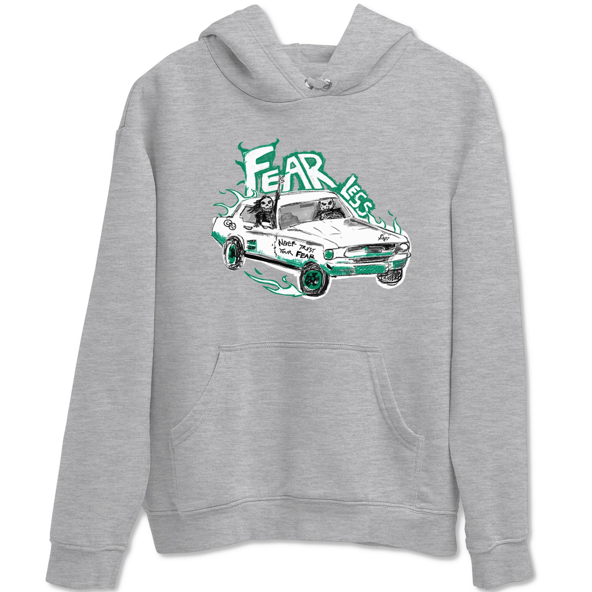 4s Oxidized Green shirts to match jordans Fearless Car sneaker match tees Air Jordan 4 Oxidized Green Drip Gear Zone streetwear brand Heather Grey 2 unisex cotton tee