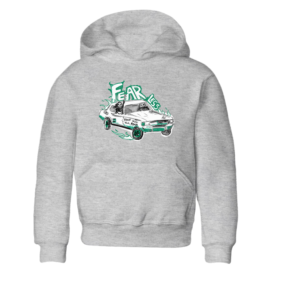 4s Oxidized Green shirts to match jordans Fearless Car sneaker match tees Air Jordan 4 Oxidized Green Drip Gear Zone streetwear brand Baby and Youth Heather Grey 2 cotton tee