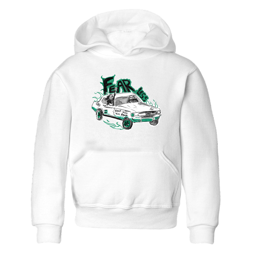 4s Oxidized Green shirts to match jordans Fearless Car sneaker match tees Air Jordan 4 Oxidized Green Drip Gear Zone streetwear brand Baby and Youth White 2 cotton tee