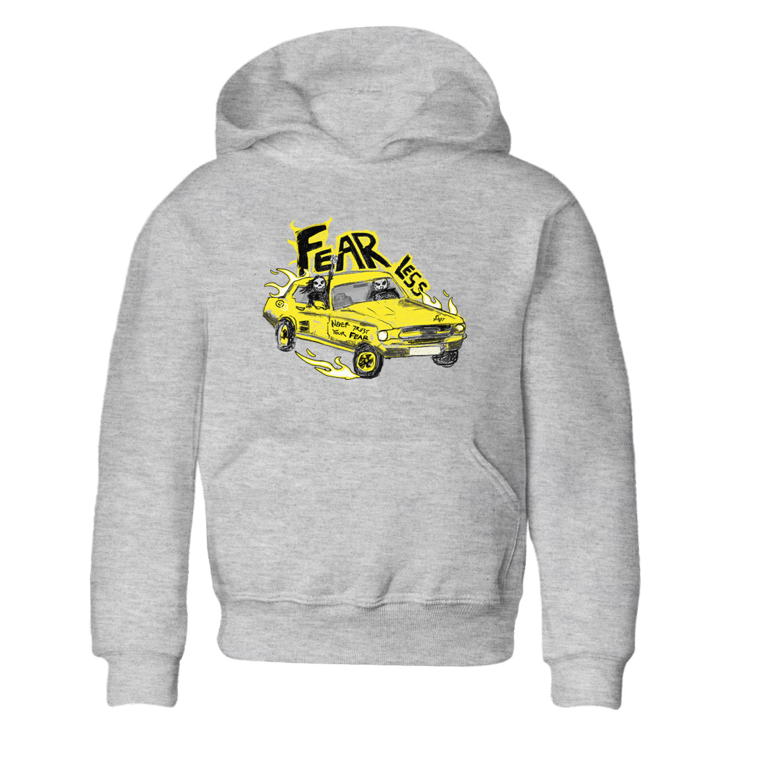 AJ4 Vivid Sulfur shirt to match jordans Fearless Car sneaker tees Air Jordan 4 Vivid Sulfur Drip Gear Zone baby toddler Heather Grey 2 cotton Shirt