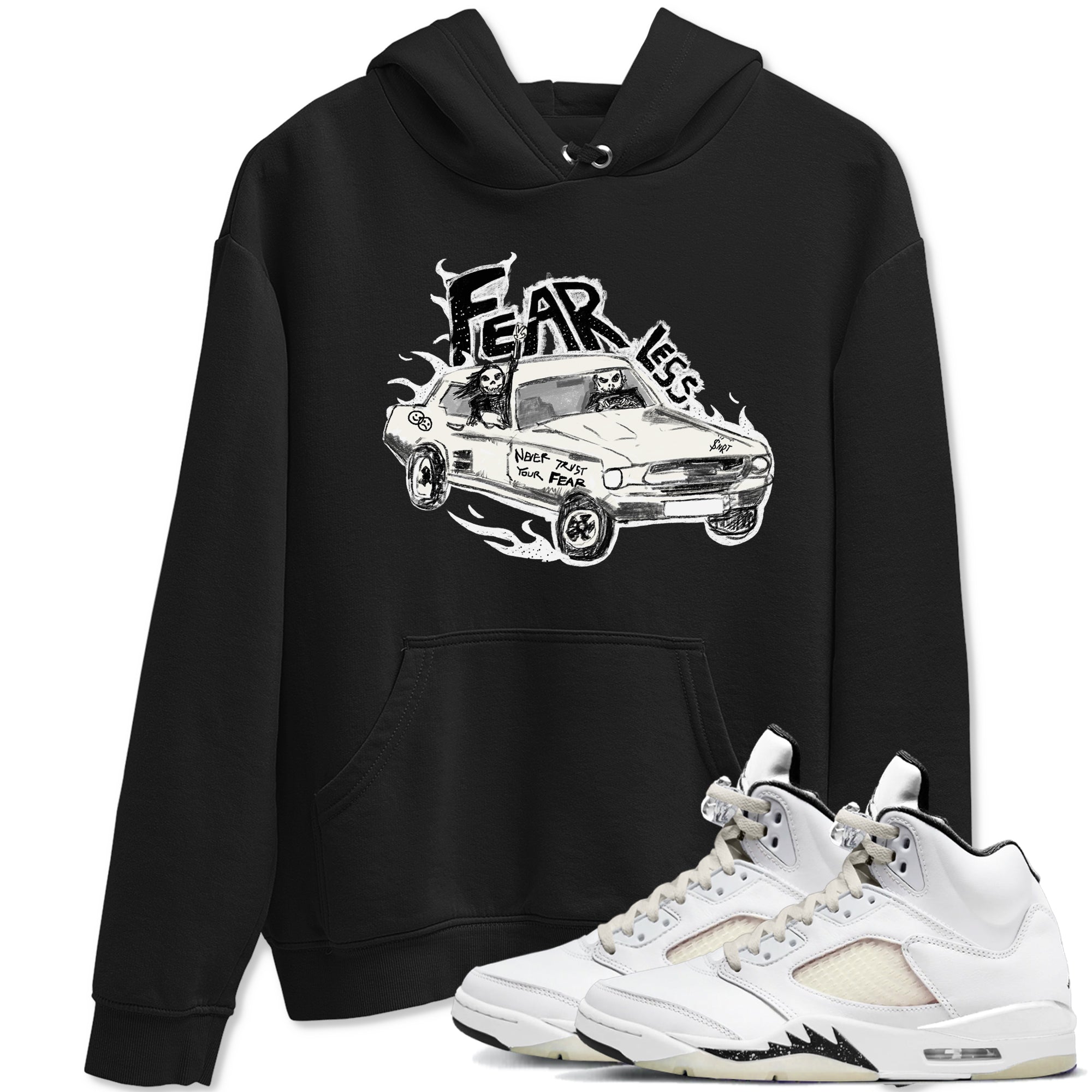 5s Sail shirt to match jordans Fearless Car sneaker tees Air Jordan 5 Sail Drip Gear Zone unisex cotton Black 1 crew neck shirt