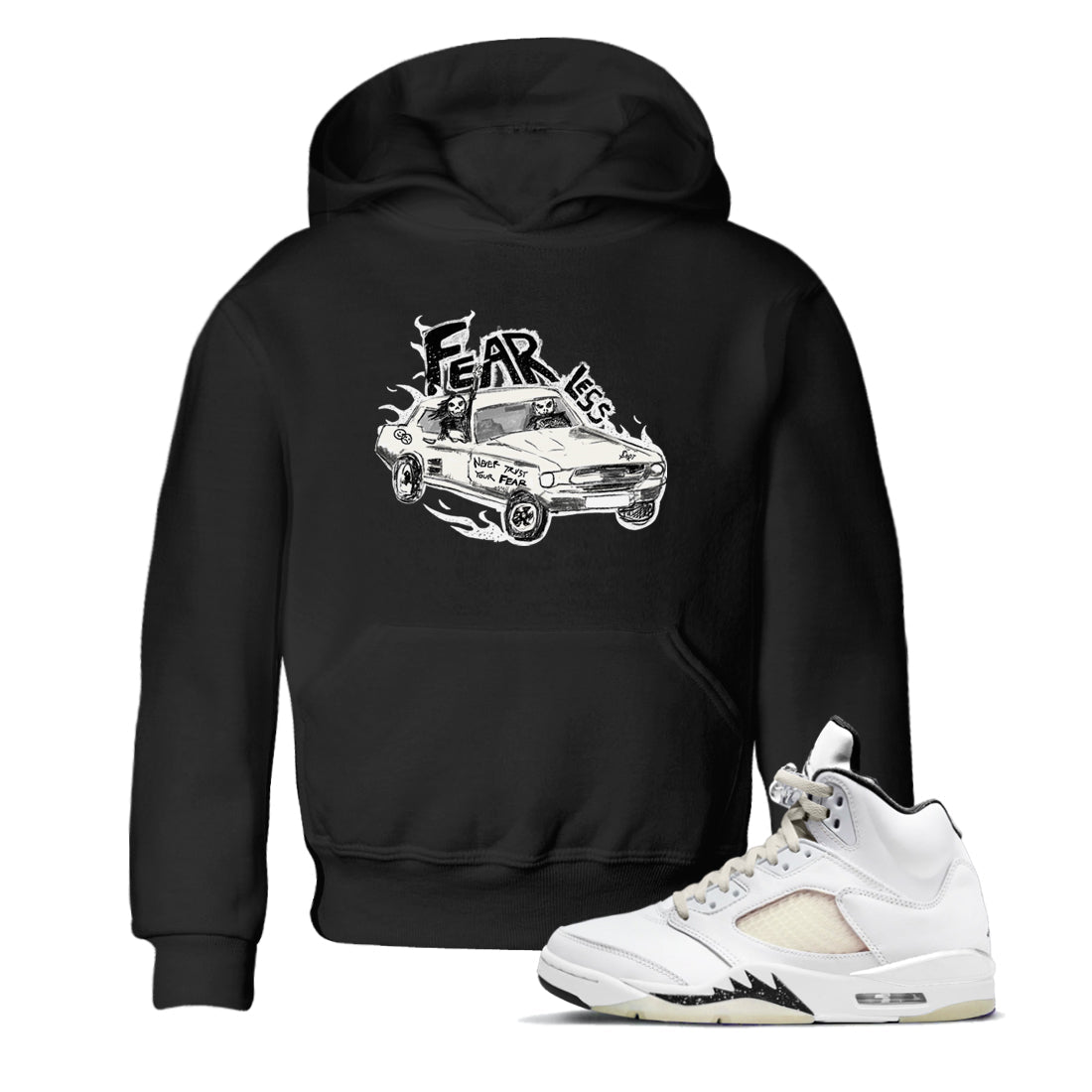 5s Sail shirt to match jordans Fearless Car sneaker tees Air Jordan 5 Sail Drip Gear Zone baby toddler Black 1 cotton Shirt