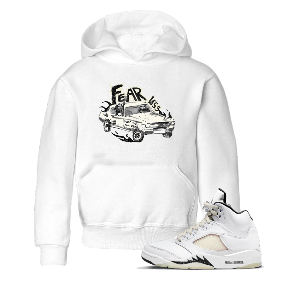5s Sail shirt to match jordans Fearless Car sneaker tees Air Jordan 5 Sail Drip Gear Zone baby toddler White 1 cotton Shirt