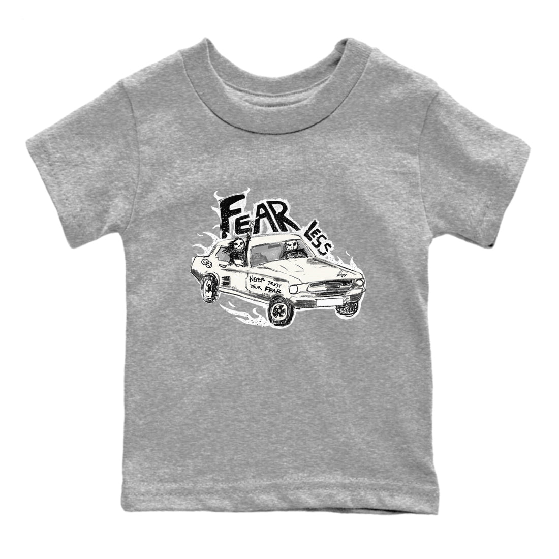5s Sail shirt to match jordans Fearless Car sneaker tees Air Jordan 5 Sail Drip Gear Zone baby toddler Heather Grey 2 cotton Shirt