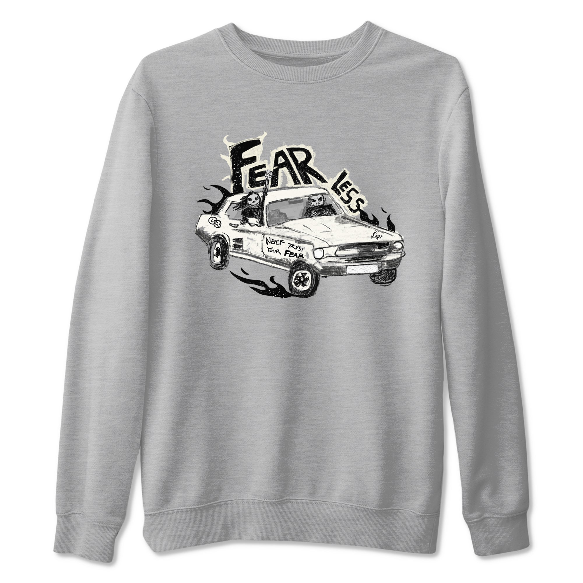 5s Sail shirt to match jordans Fearless Car sneaker tees Air Jordan 5 Sail Drip Gear Zone unisex cotton Heather Grey 2 crew neck shirt