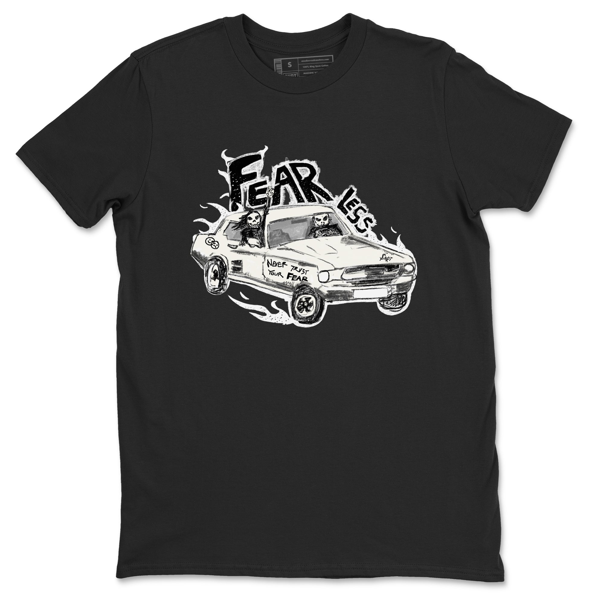 5s Sail shirt to match jordans Fearless Car sneaker tees Air Jordan 5 Sail Drip Gear Zone unisex cotton Black 2 crew neck shirt