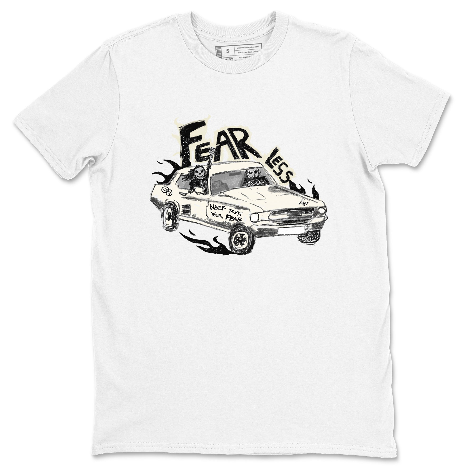 5s Sail shirt to match jordans Fearless Car sneaker tees Air Jordan 5 Sail Drip Gear Zone unisex cotton White 2 crew neck shirt