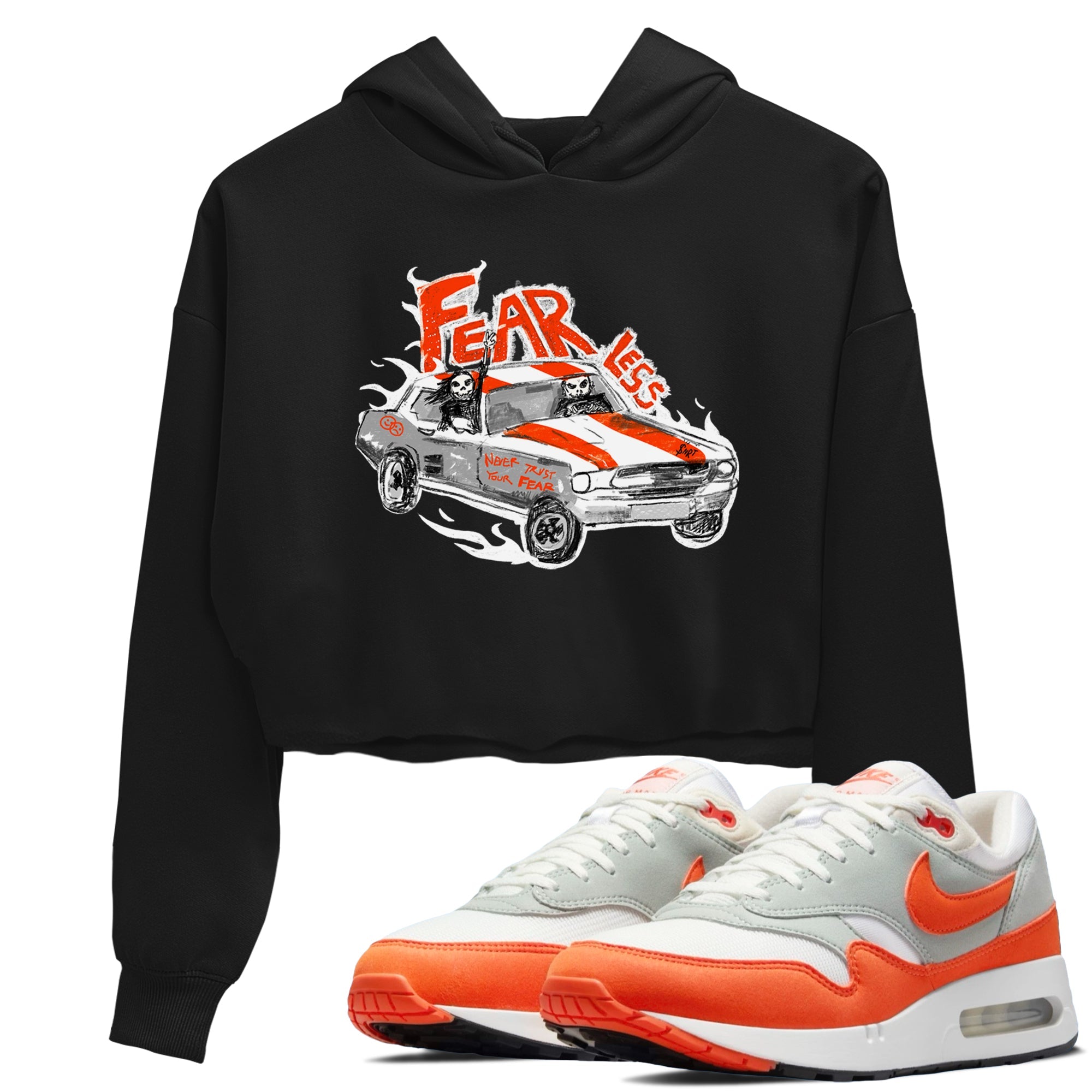 Air Max 1 OG '86 'Summit White and Cosmic Clay shirts to match jordans Fearless Car sneaker match tees Air Max 1 Cosmic Clay match shoes to clothes Drip Gear Zone unisex cotton Black 1 crop tee