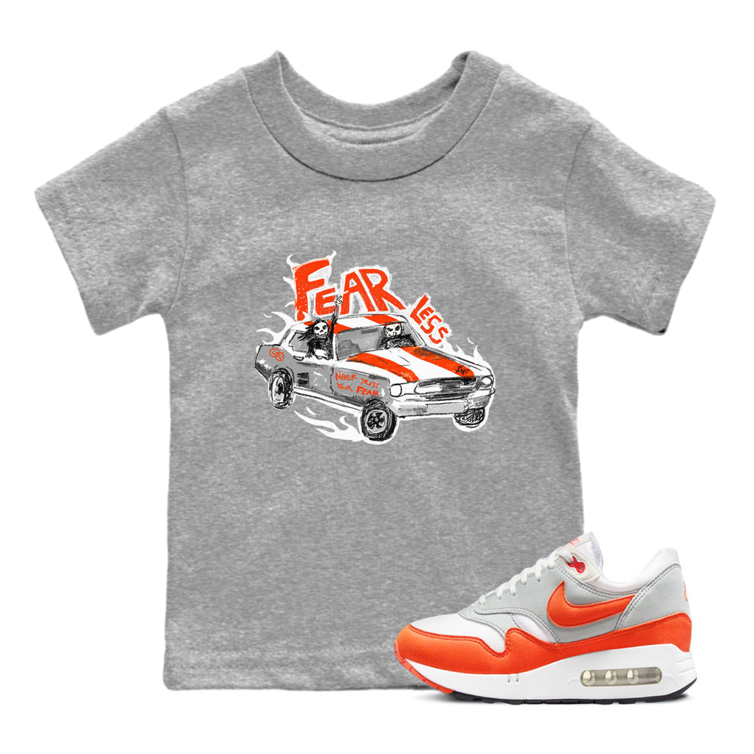 Air Max 1 OG '86 'Summit White and Cosmic Clay shirts to match jordans Fearless Car sneaker match tees Air Max 1 Cosmic Clay match shoes to clothes Drip Gear Zone Youth Baby Heather Grey 1 tee