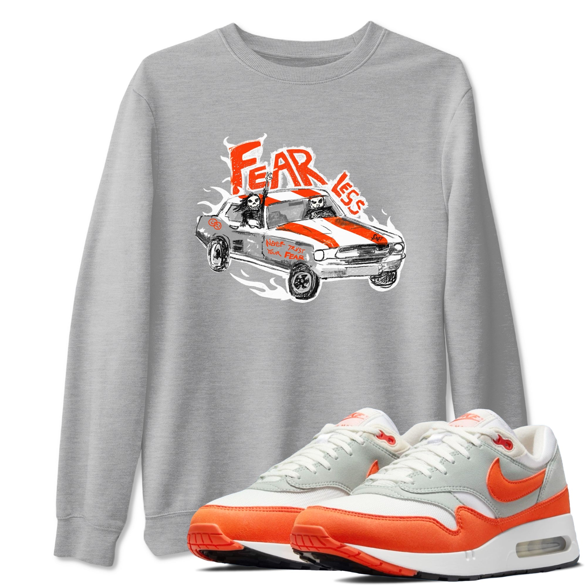 Air Max 1 OG '86 'Summit White and Cosmic Clay shirts to match jordans Fearless Car sneaker match tees Air Max 1 Cosmic Clay match shoes to clothes Drip Gear Zone unisex cotton Heather Grey 1 shirts