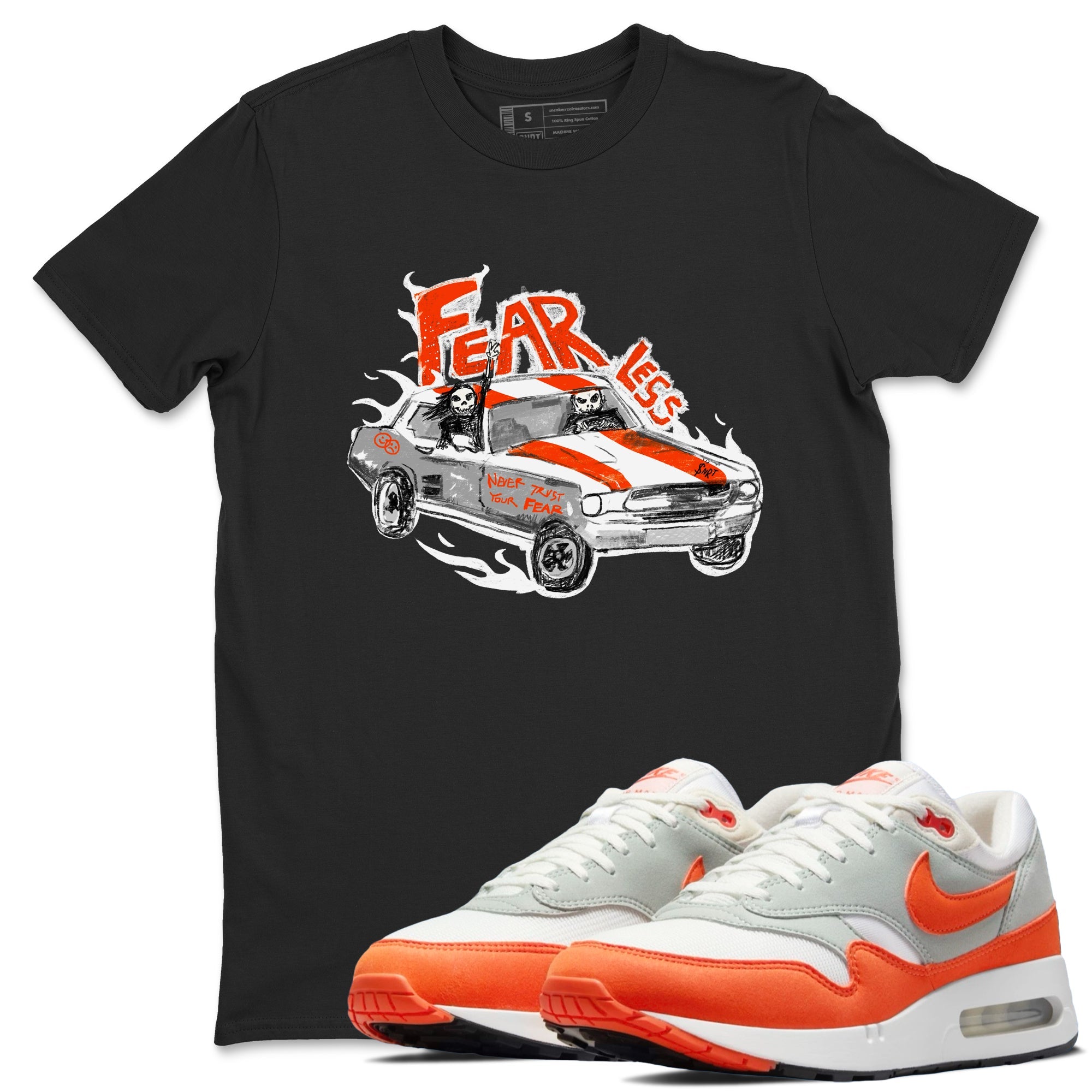 Air Max 1 OG '86 'Summit White and Cosmic Clay shirts to match jordans Fearless Car sneaker match tees Air Max 1 Cosmic Clay match shoes to clothes Drip Gear Zone unisex cotton Black 1 shirts