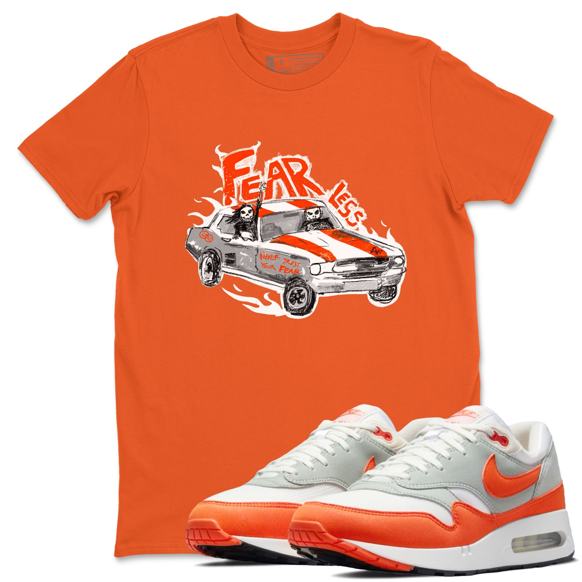 Air Max 1 OG '86 'Summit White and Cosmic Clay shirts to match jordans Fearless Car sneaker match tees Air Max 1 Cosmic Clay match shoes to clothes Drip Gear Zone unisex cotton Orange 1 shirts
