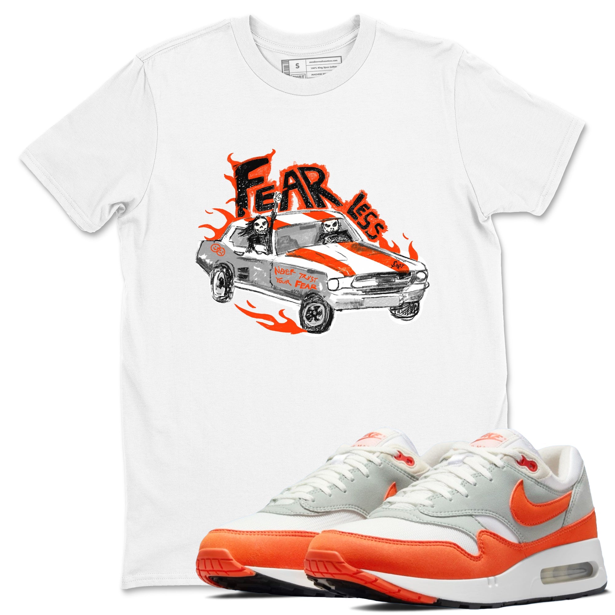 Air Max 1 OG '86 'Summit White and Cosmic Clay shirts to match jordans Fearless Car sneaker match tees Air Max 1 Cosmic Clay match shoes to clothes Drip Gear Zone unisex cotton White 1 shirts