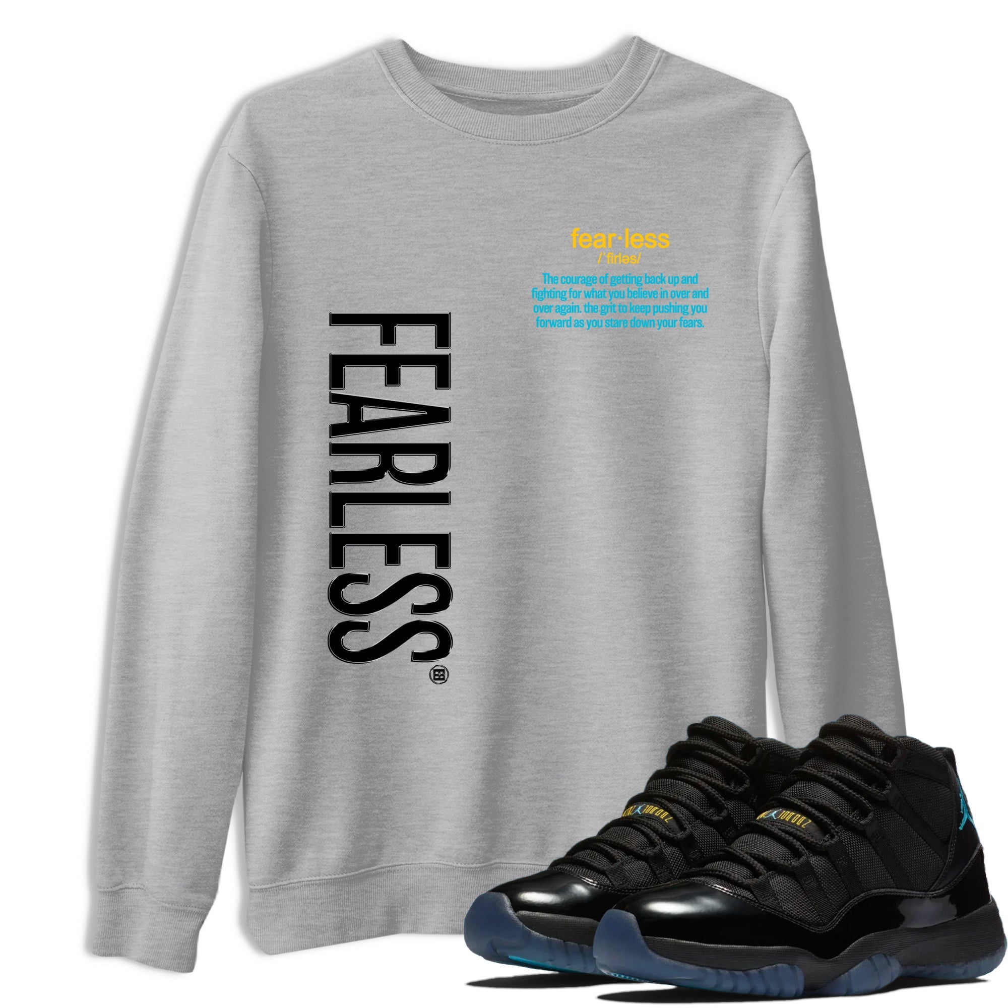 Sneaker Threads  Sneaker Tees To Match Air Jordan 11 Retro Gamma  Fearless Definition Graphic Tee Heather Grey 1. Perfect for Jordan releases 2025 colorways.