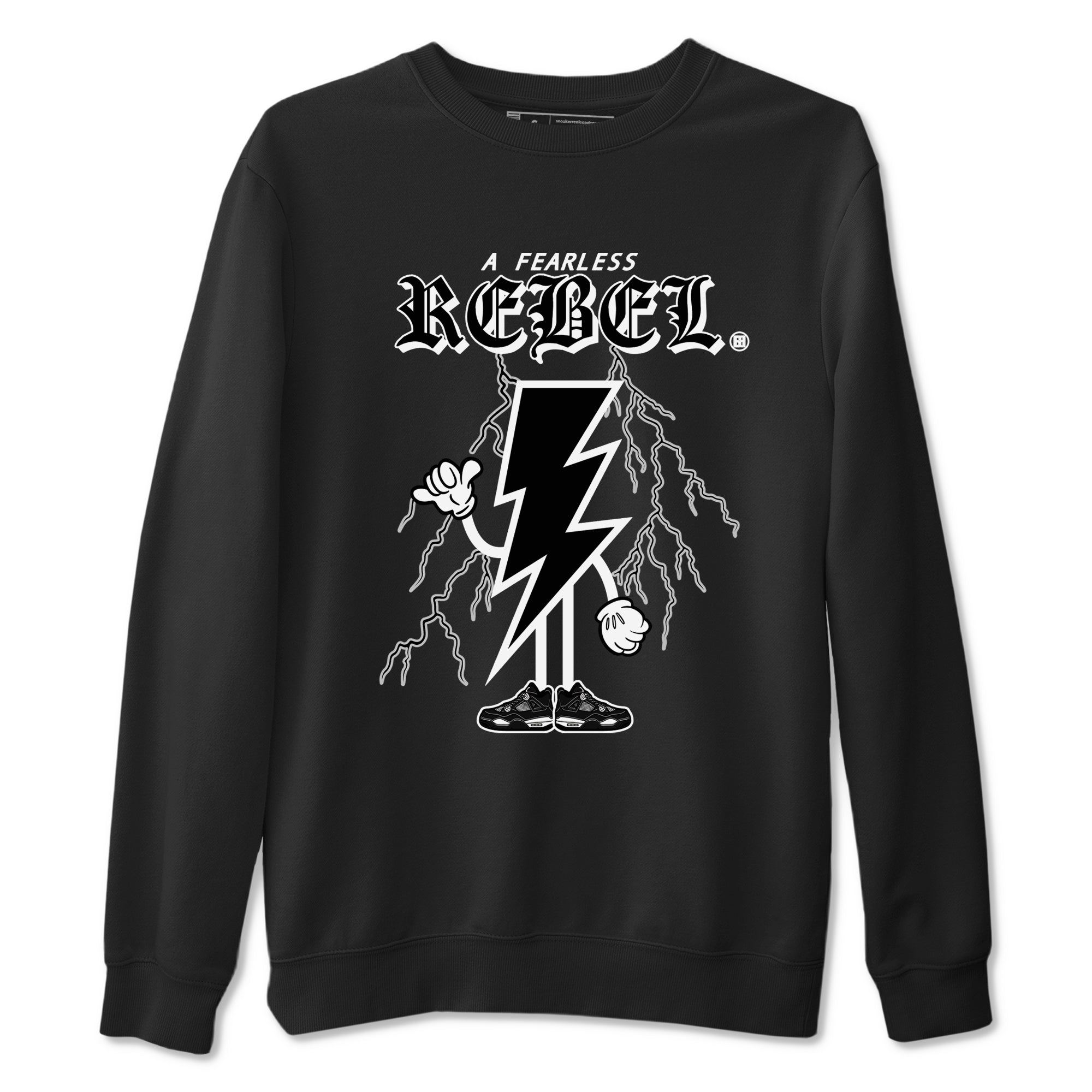 AJ4 White Thunder shirts to match jordans Fearless Rebel sneaker match tees Air Jordan 4 White Thunder Drip Gear Zone streetwear brand Black 2 unisex cotton tee