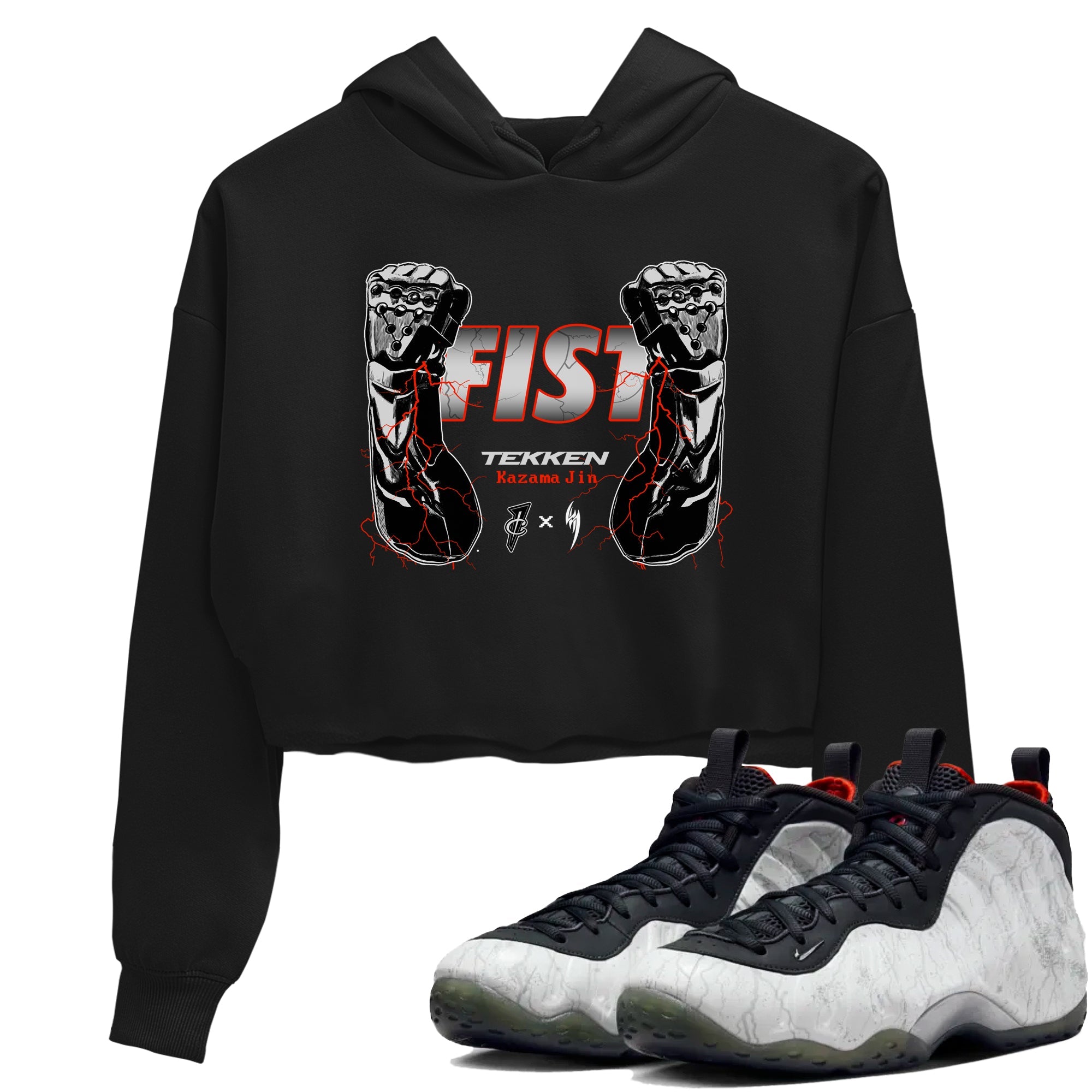 Foams One Jin shirts to match jordans Fist sneaker match tees Air Foamposite One Jin match shoes to clothes Drip Gear Zone unisex cotton Black 1 crop tee