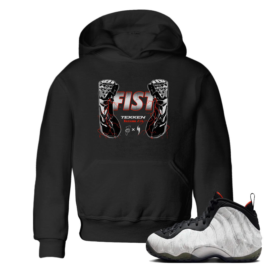 Foams One Jin shirts to match jordans Fist sneaker match tees Air Foamposite One Jin match shoes to clothes Drip Gear Zone Youth Baby Black 1 tee