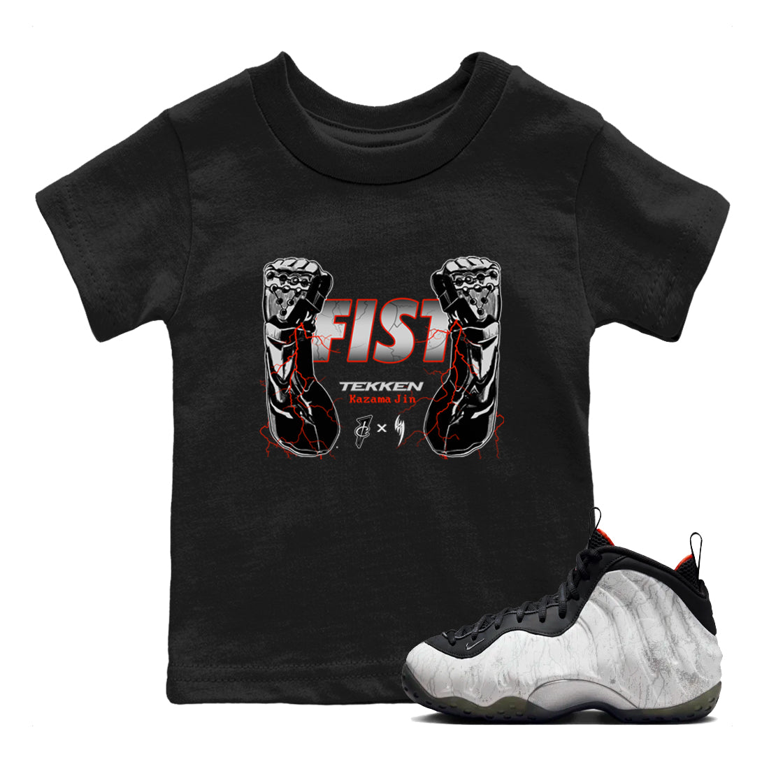 Foams One Jin shirts to match jordans Fist sneaker match tees Air Foamposite One Jin match shoes to clothes Drip Gear Zone Youth Baby Black 1 tee