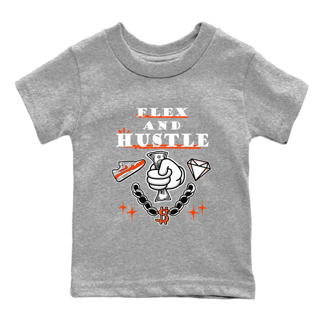 Air Max 1 OG '86 'Summit White and Cosmic Clay shirts to match jordans Flex And Hustle sneaker match tees Air Max 1 Cosmic Clay match shoes to clothes Drip Gear Zone Youth Baby Heather Grey 2 tee