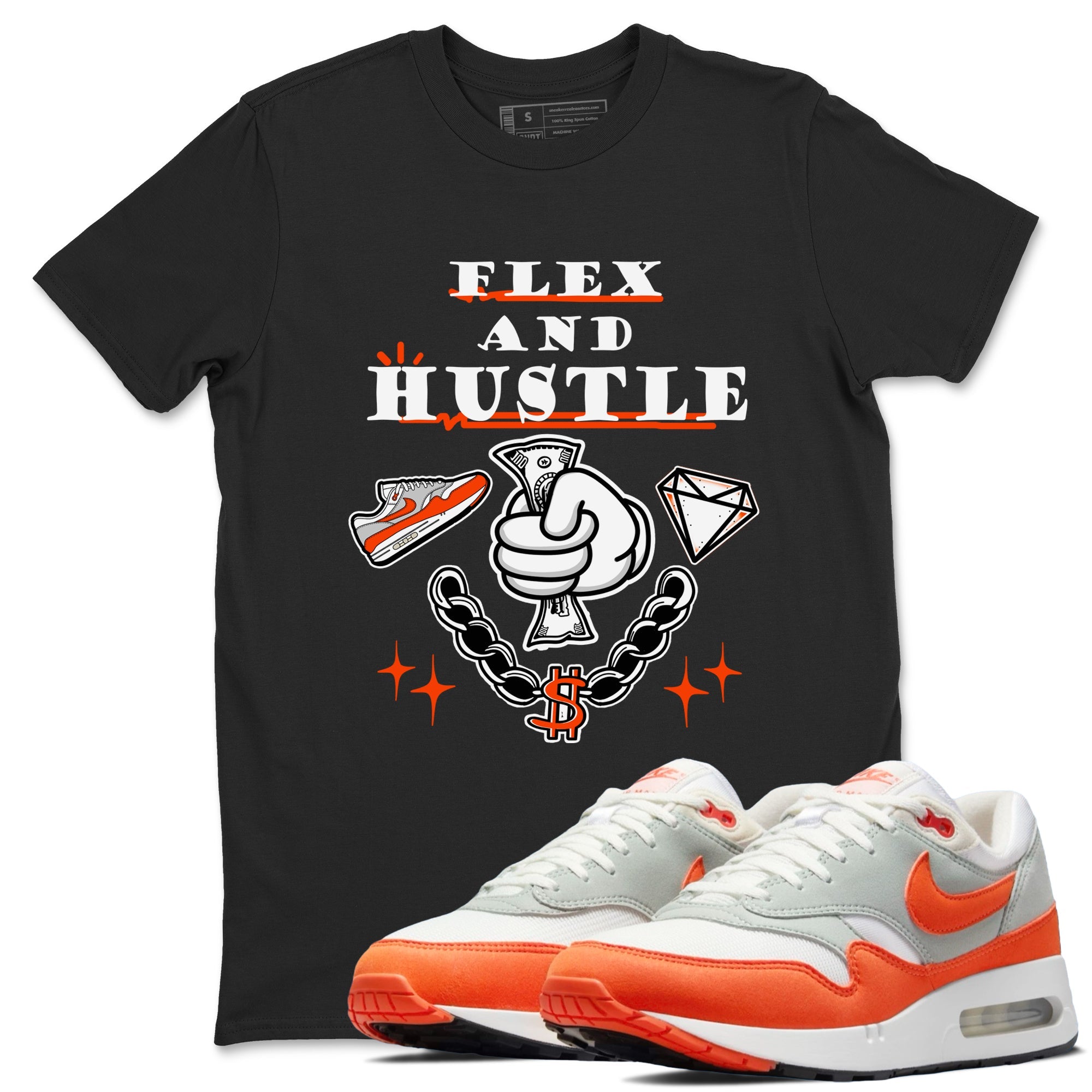Air Max 1 OG '86 'Summit White and Cosmic Clay shirts to match jordans Flex And Hustle sneaker match tees Air Max 1 Cosmic Clay match shoes to clothes Drip Gear Zone unisex cotton Black 1 shirts