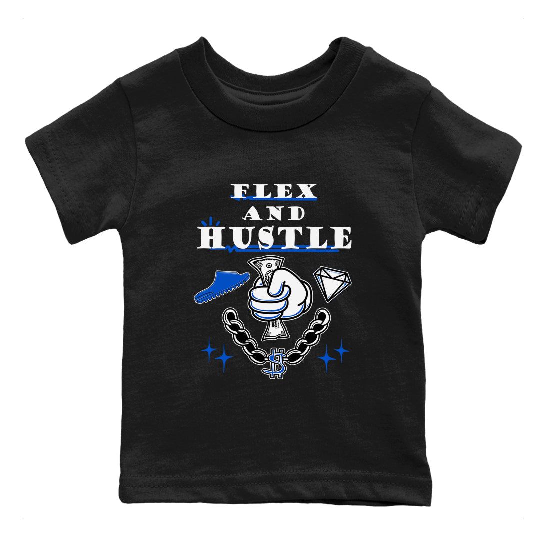 Yeezy Slide Azure shirts to match jordans Flex And Hustle sneaker match tees Yeezy Slide Azure Drip Gear Zone streetwear brand Baby and Youth Black 2 cotton tee