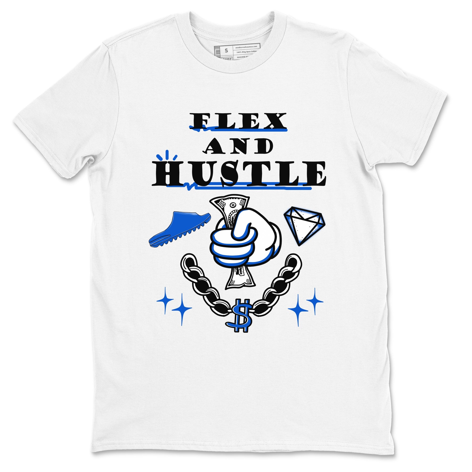 Yeezy Slide Azure shirts to match jordans Flex And Hustle sneaker match tees Yeezy Slide Azure Drip Gear Zone streetwear brand White 2 unisex cotton tee