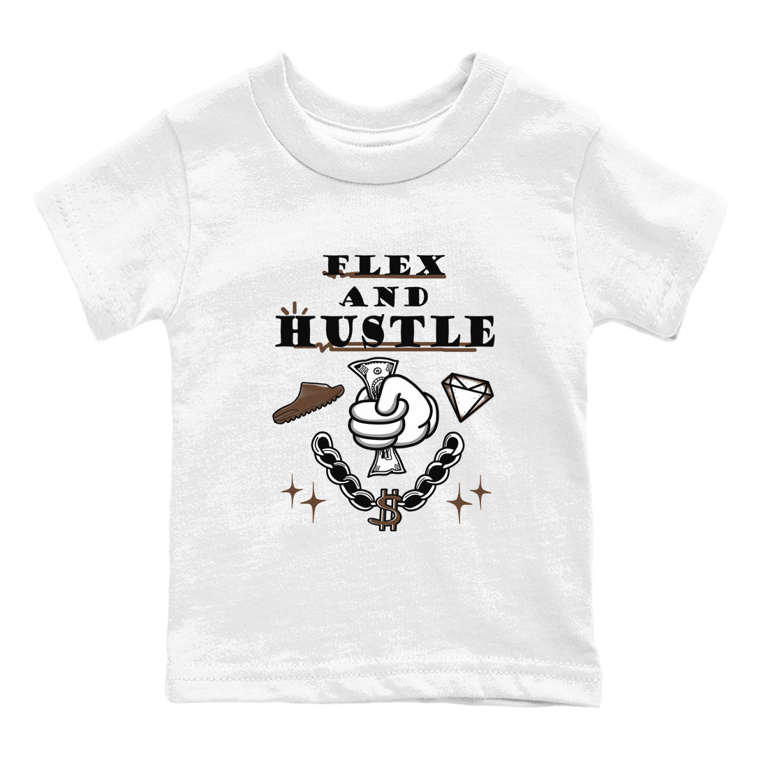 Yeezy Slide Flax shirts to match jordans Flex And Hustle sneaker match tees Yeezy Slide Flax Drip Gear Zone streetwear brand Baby and Youth White 2 cotton tee